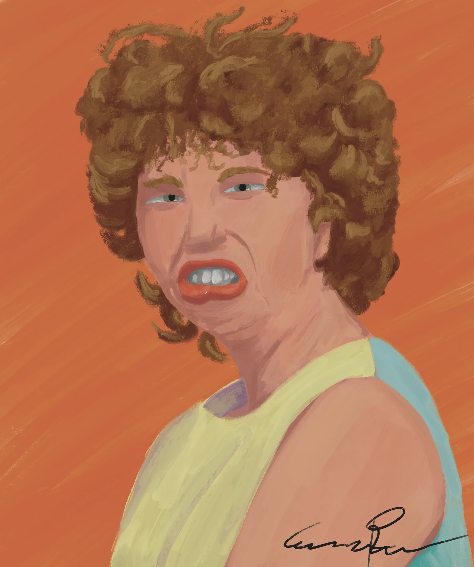 I saw the face I was making in an old picture and was compelled to make a digital painting based on it.