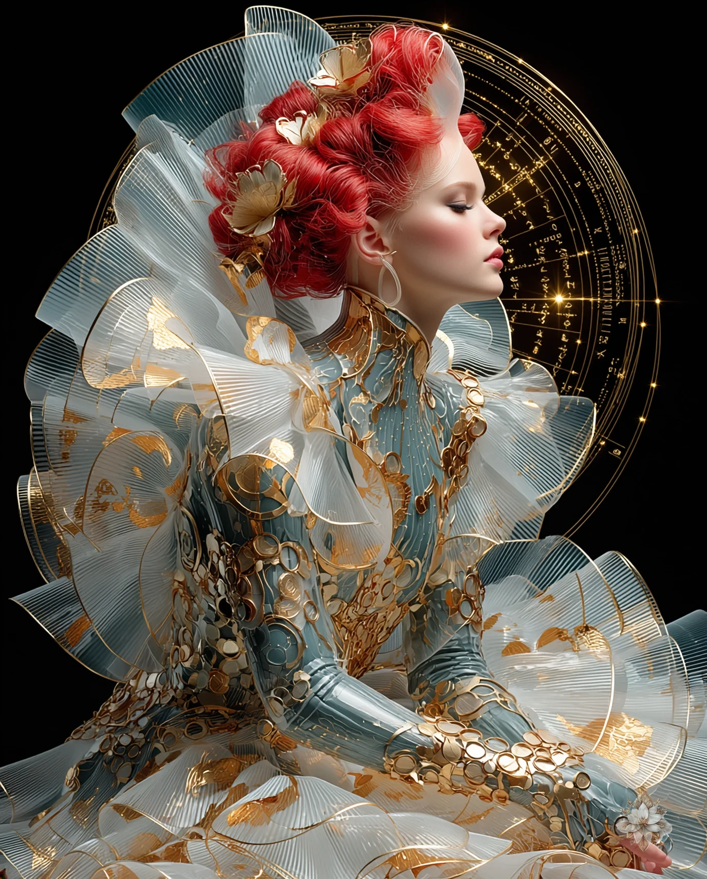 Red Rhapsody in Glass and Gold