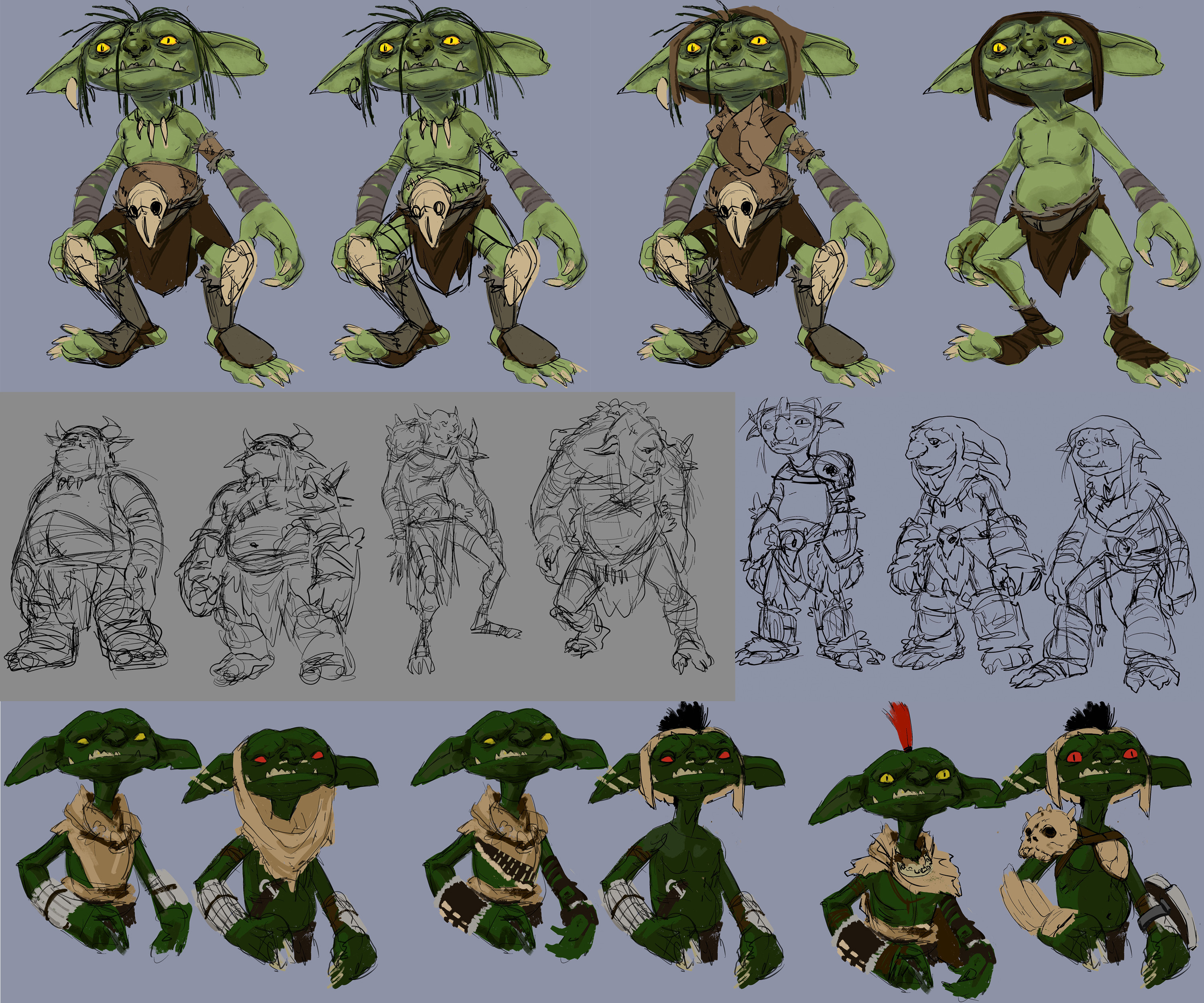 Within the Imagination, we have our first sketch batch of goblin enemies.