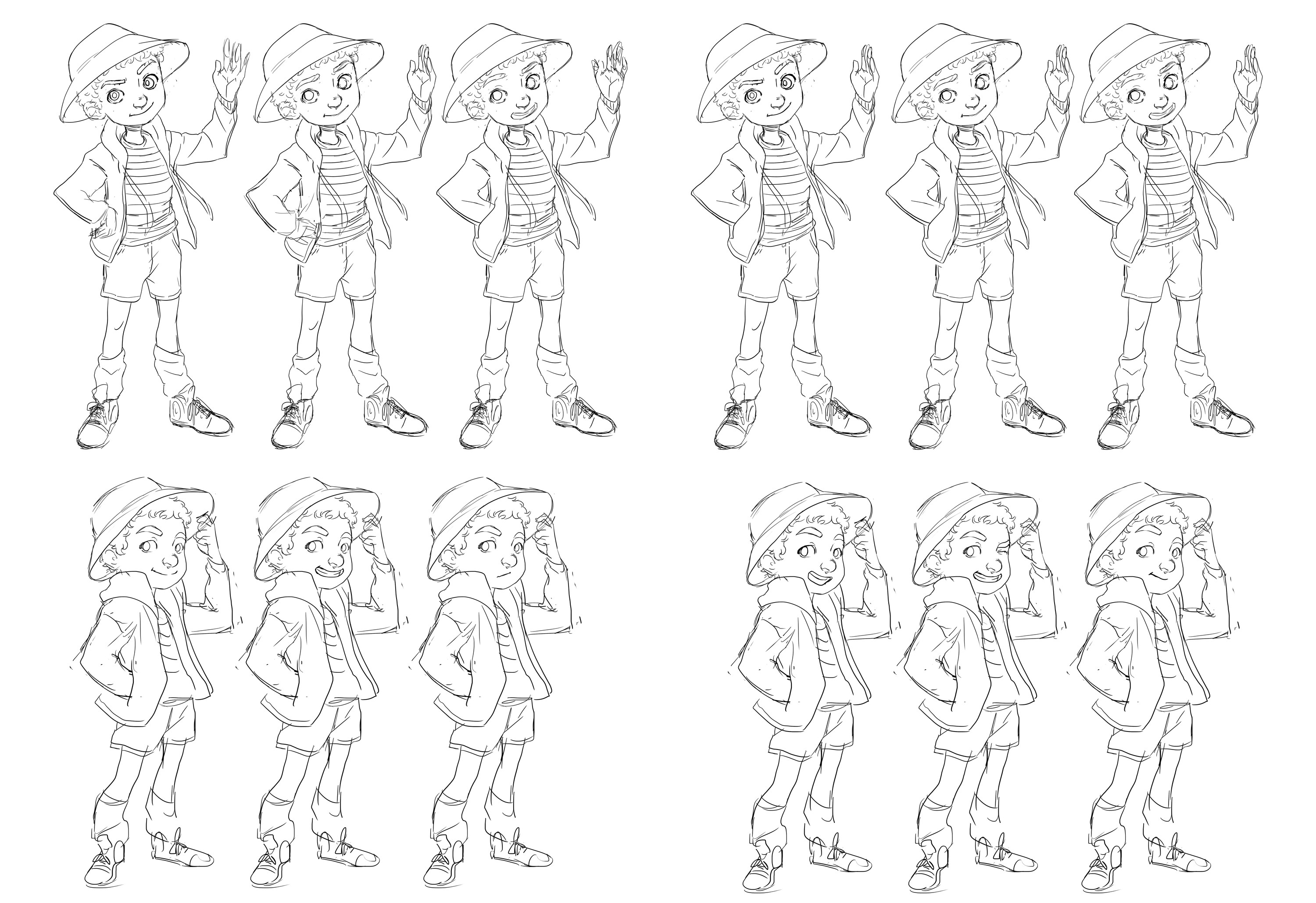 Marco's first sketches, getting the feel of his personality.