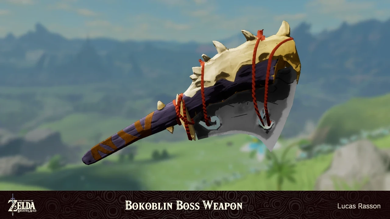 Weapon with a homemade cel shading put in a post process in Unreal Engine 5