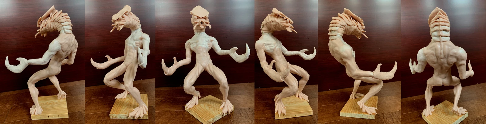 Maquette of a full body creature suit using Super Sculpey. Acrylic paint finish.