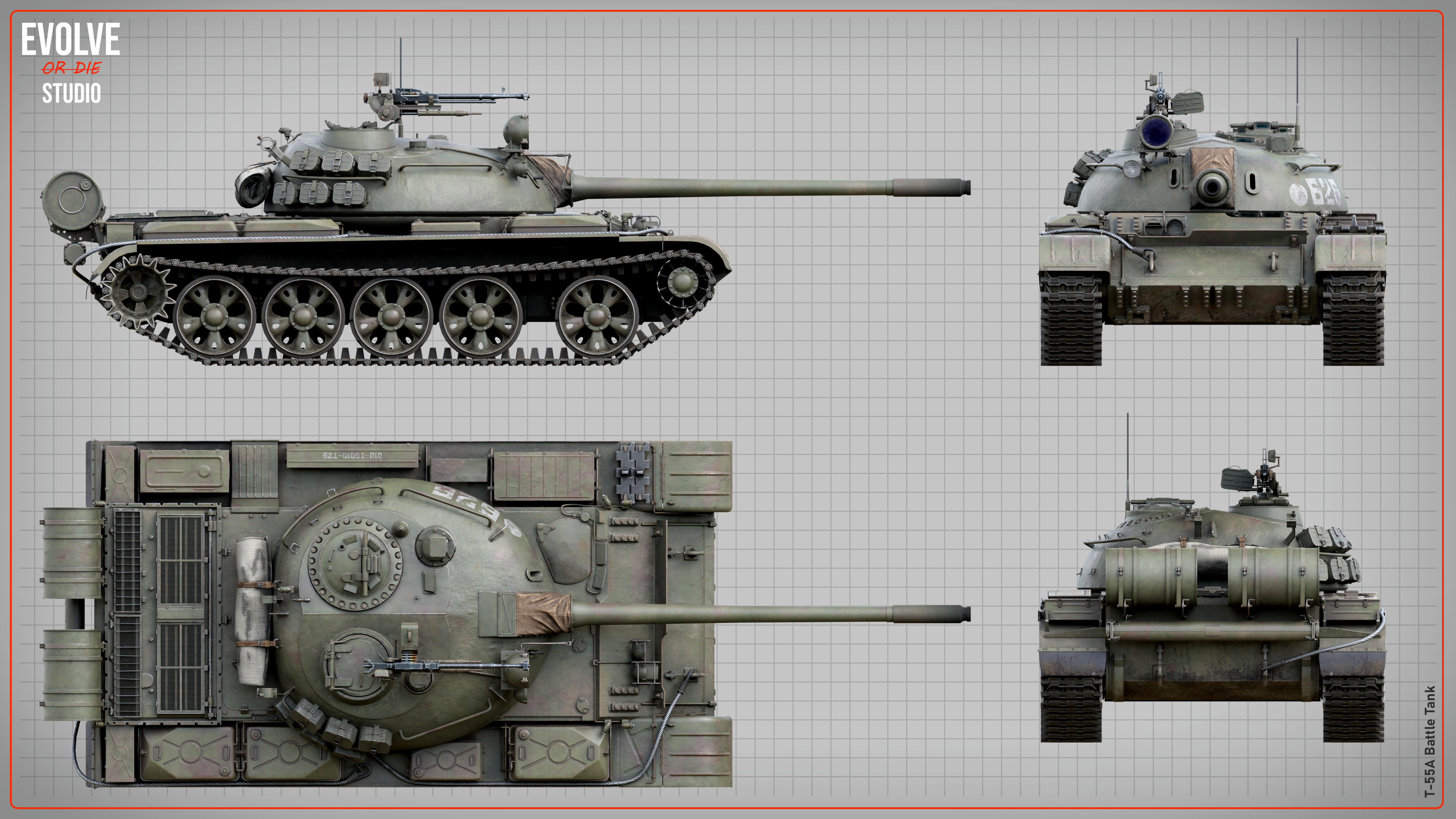 Highres orthographic tank reference