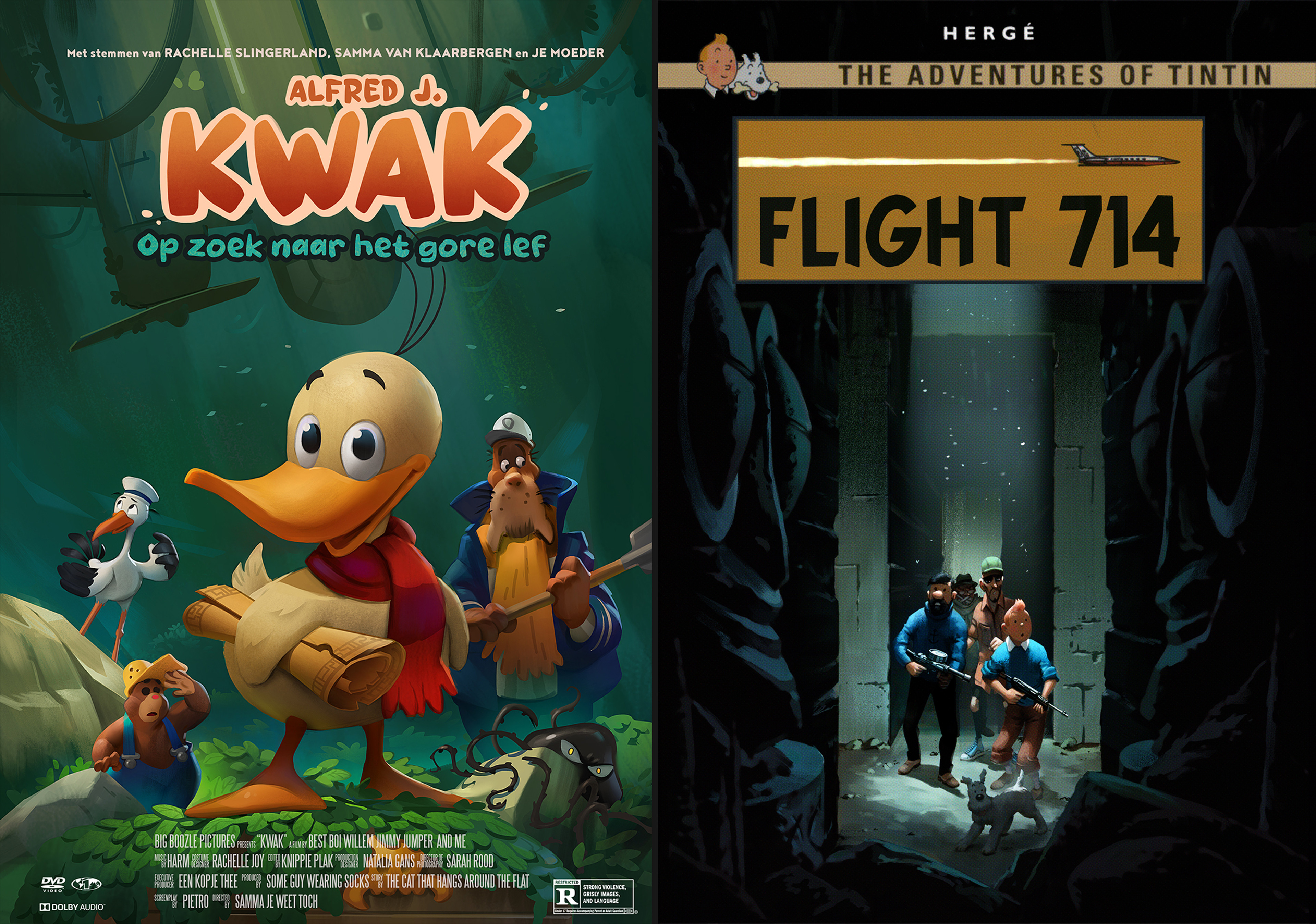 Alfred J. Kwak &amp; Tintin flight 714 april fools 
