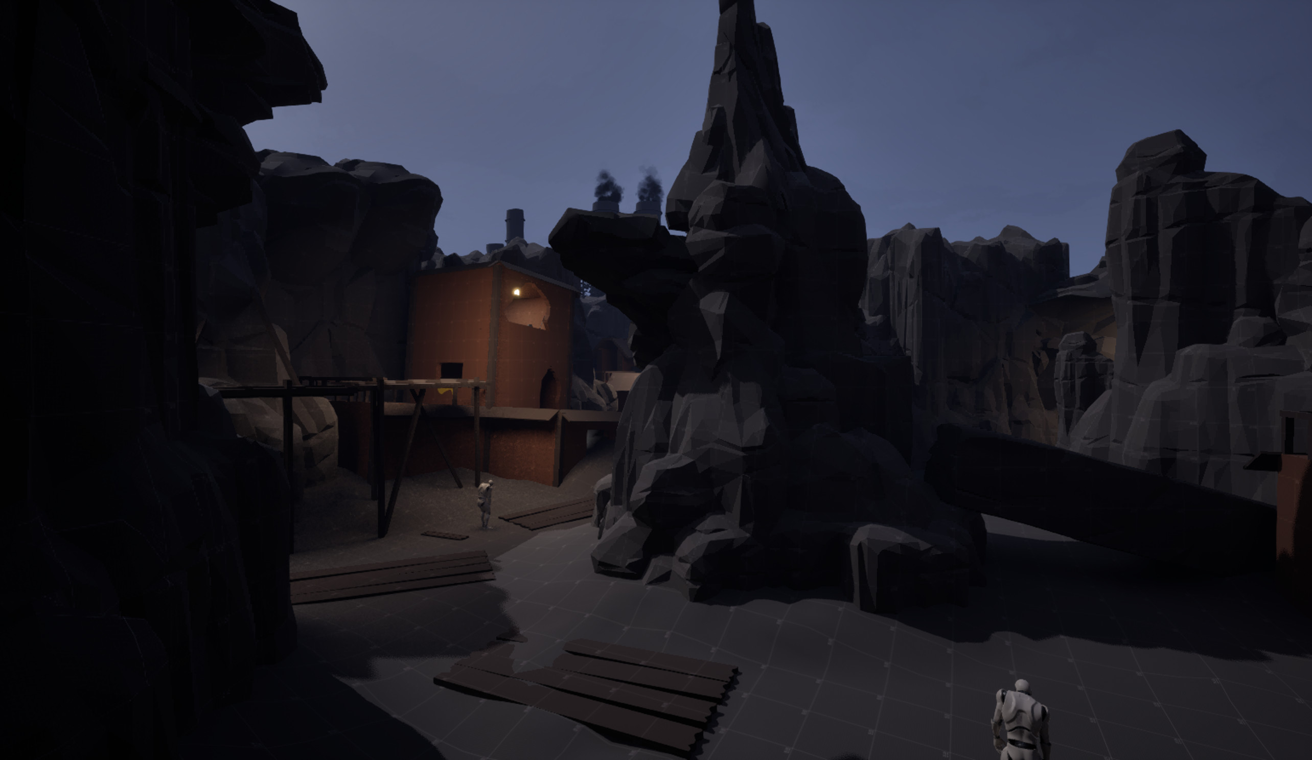 First open area, optional building on the left with extra ammunition and an SMG pickup.