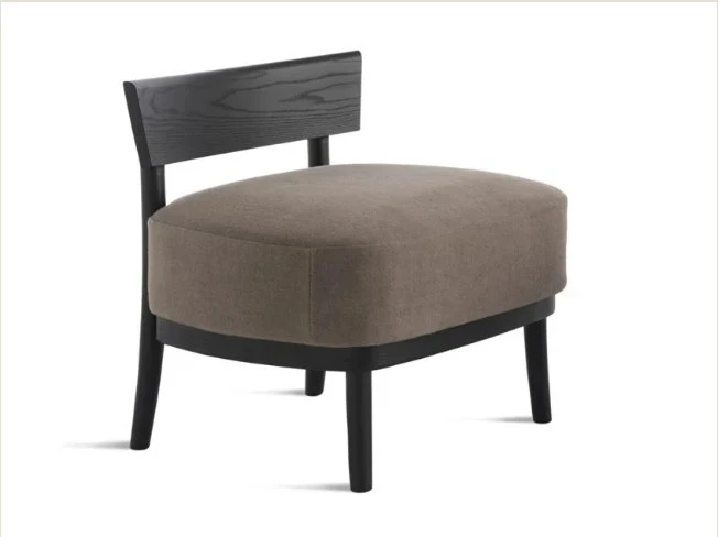 Modern Black Oak Lounge Chair