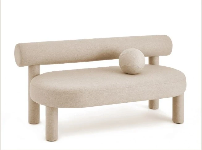 Sculptural Modular Bench | Beige Fabric