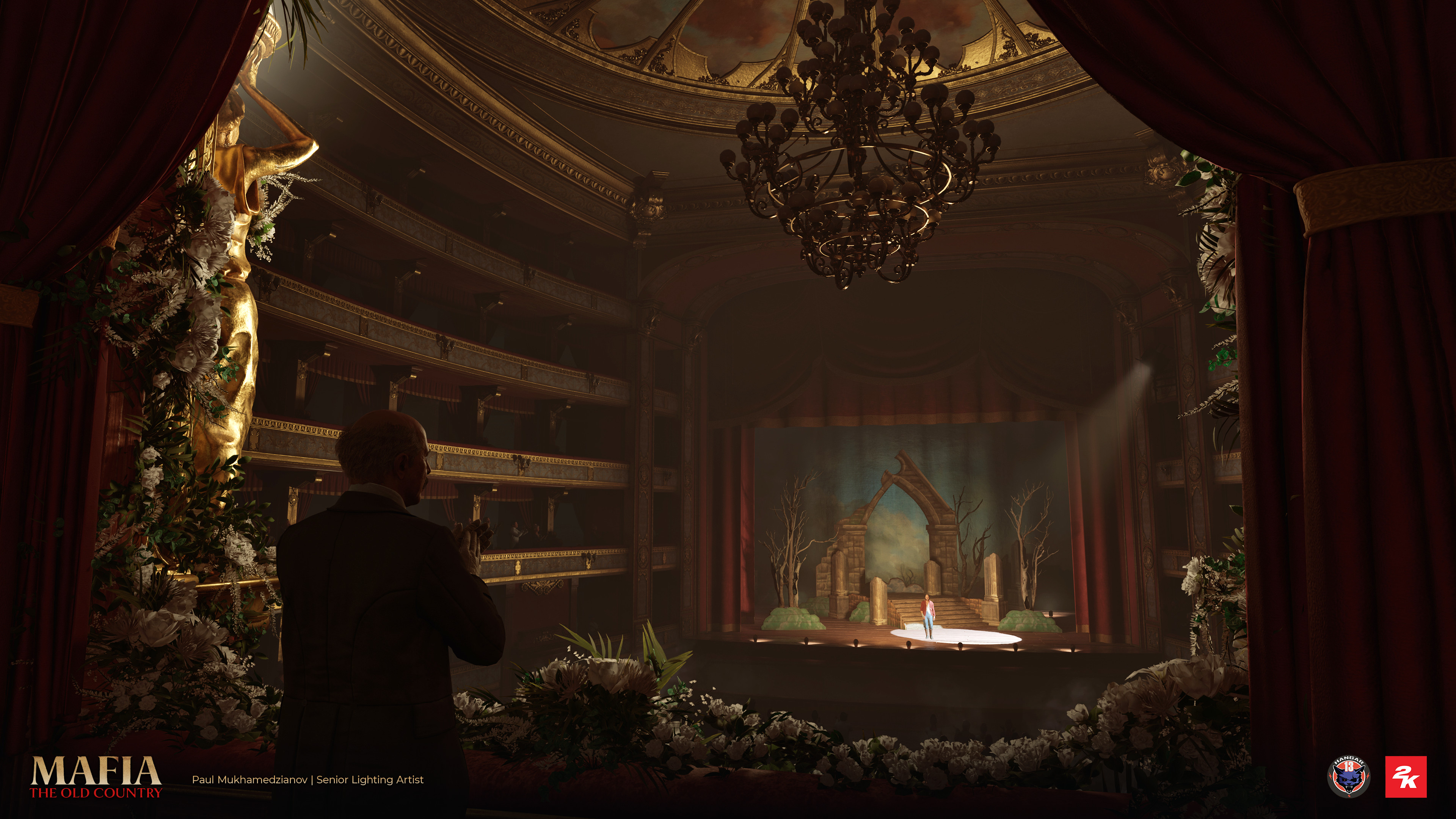 Managed contrast to maintain clarity while delivering the required tone: dense air of the Opera auditorium just before the assassination