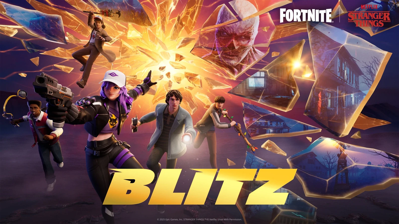 Key art created for Stranger Things in Fortnite. Lighting/rendering and some modeling/textures by me, Concept by Ben Kalicky, Poses by Melvin Tan and Morten Enevoldsen and Art director Adam King