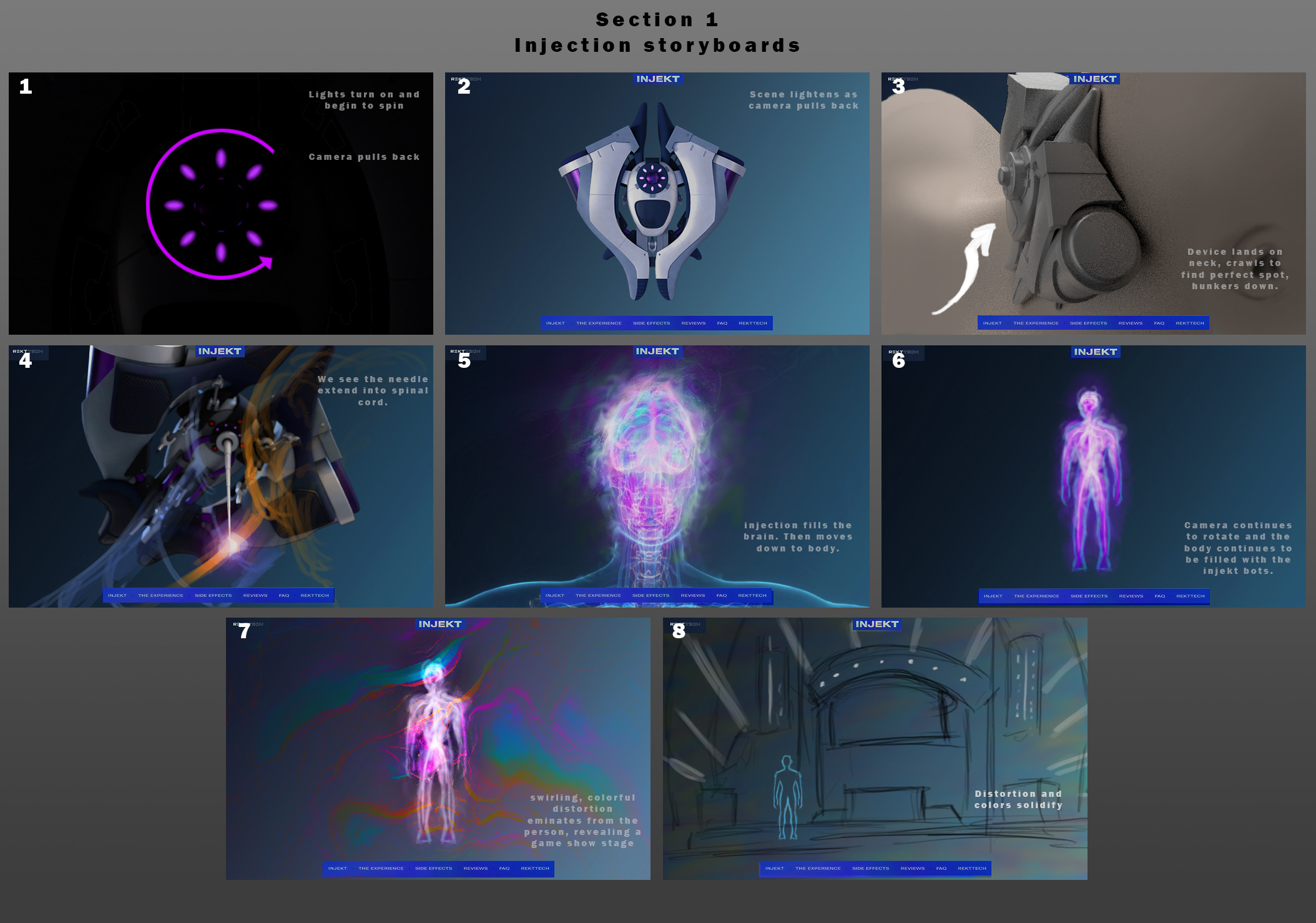 Initial animation storyboard
