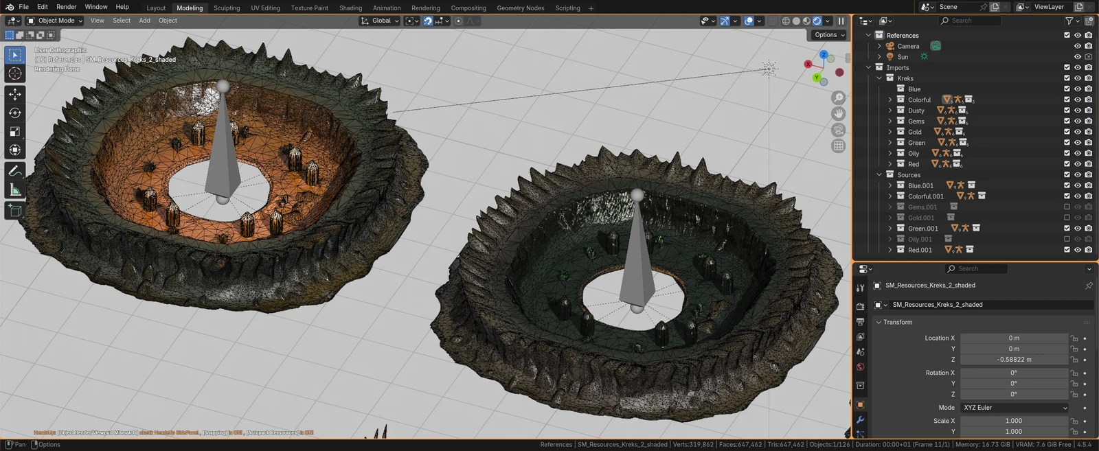 Another crater variation, wider and less clean around the edge.