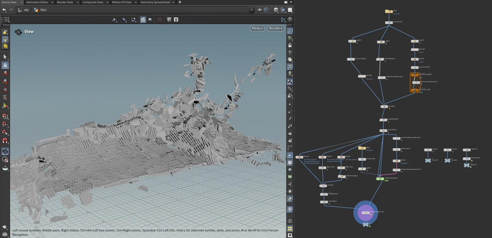 Roof Fracture in Houdini