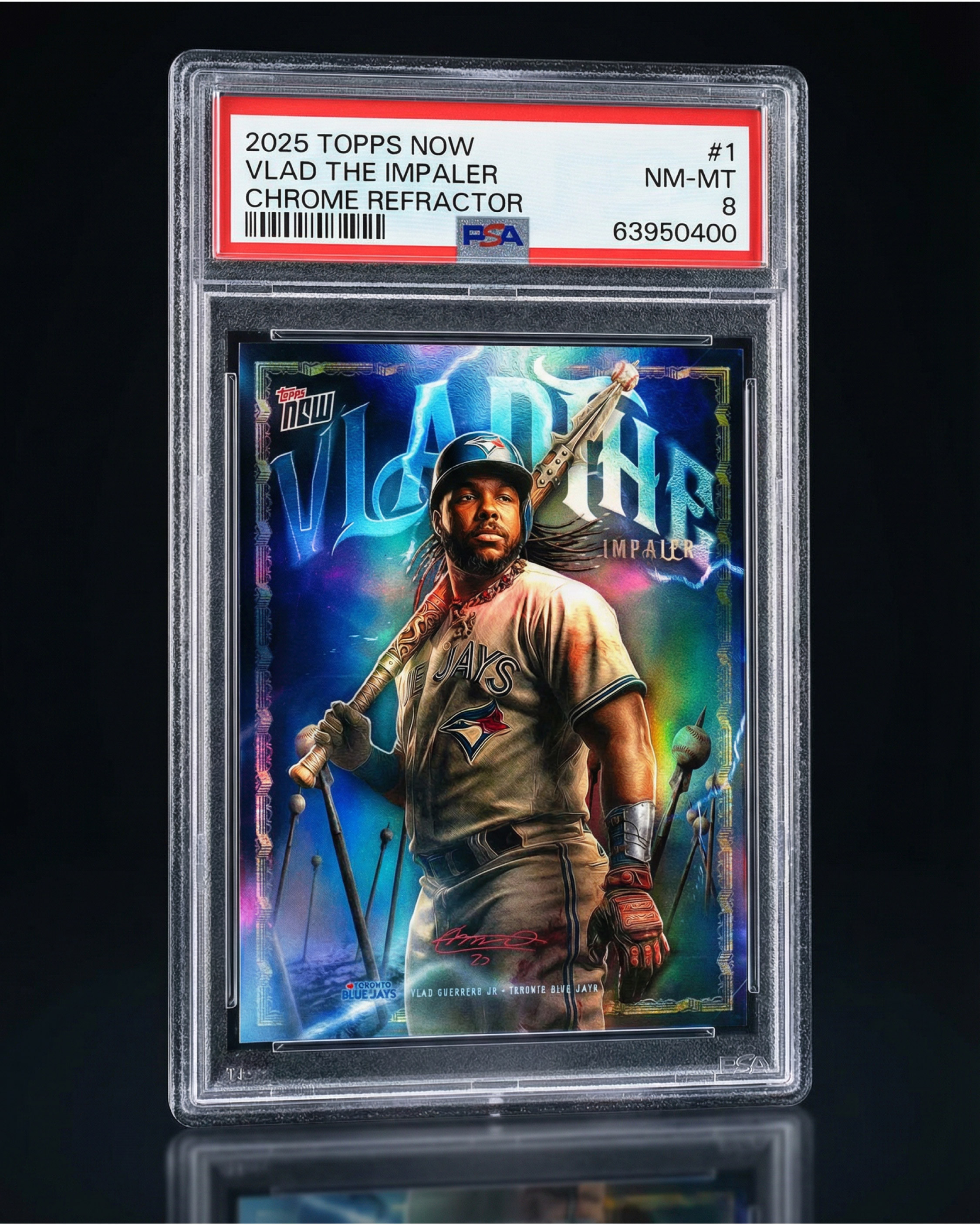 PSA-graded mockup showcasing the final ‘Vlad The Impaler’ card in collector format