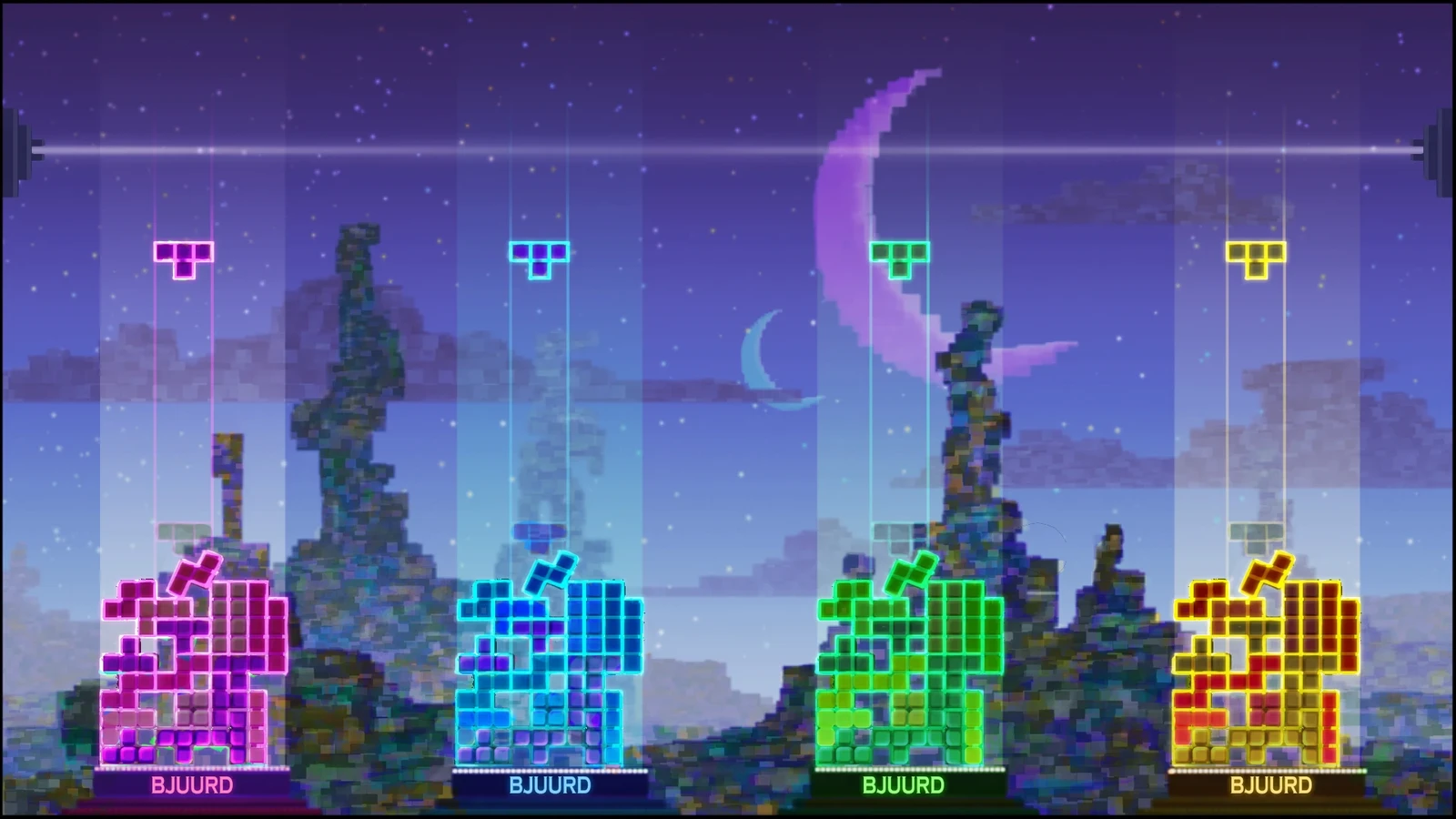 Color concept and visualization of the blocks and how they represent the different players. 