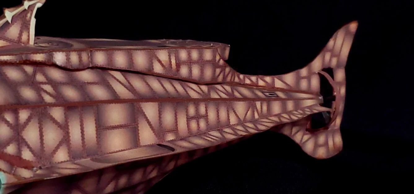 20,0000 Leagues Under the Sea - Nautilus Paper Card Model. Build by Dale Jackson. Designed by Kevin Kittle. Free Model at: https://www.disneyexperience.com/activities/models/20klus_model.php?