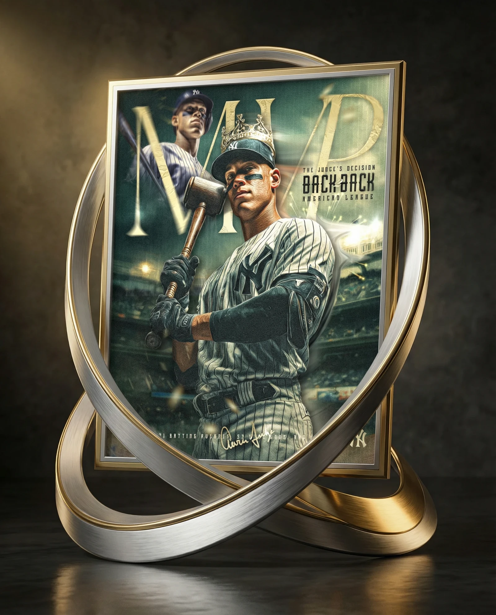 Aaron Judge MVP — Key visual + premium environmental mockups showcasing the hero artwork in real-world placements.