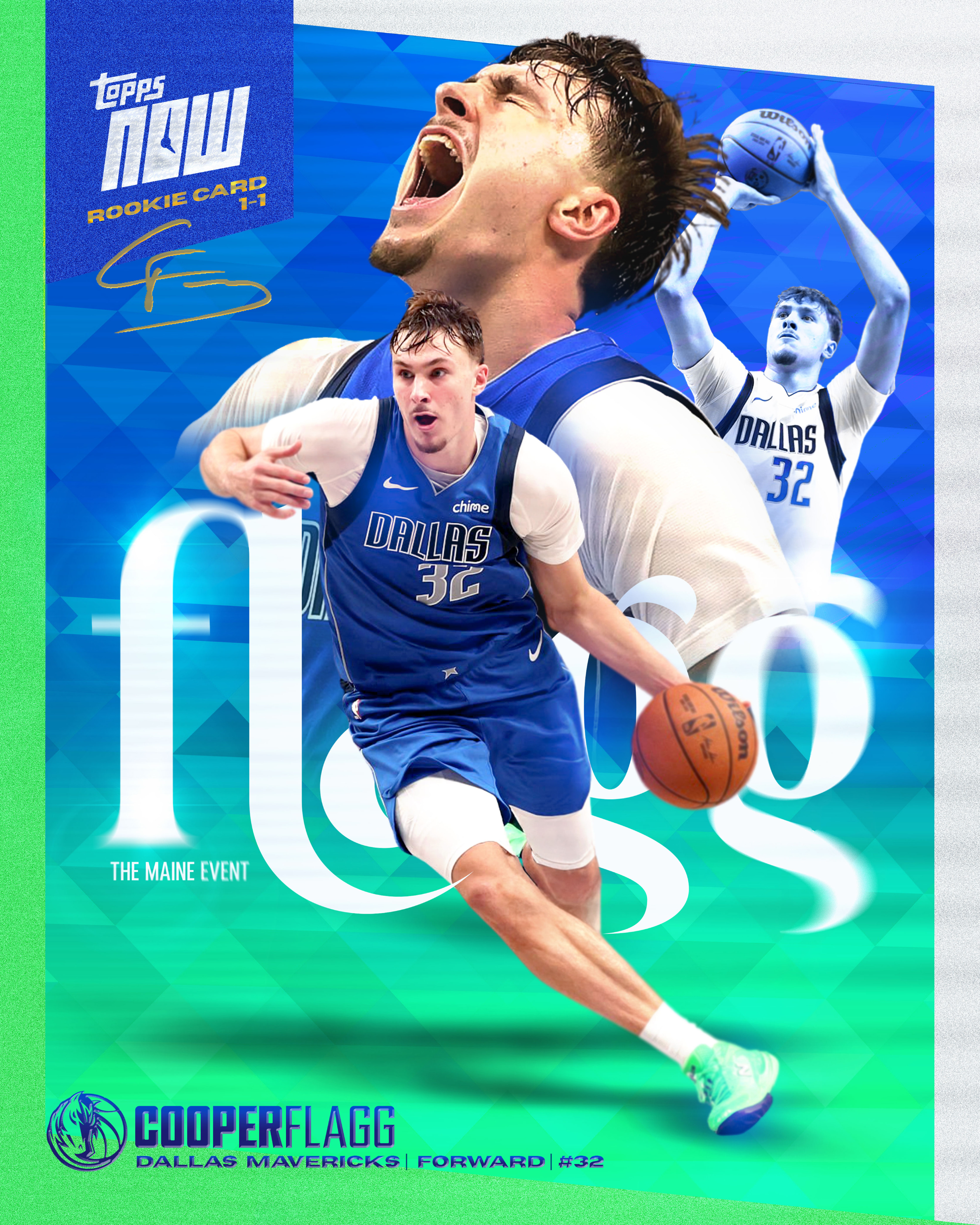 Primary Cooper Flagg Topps NOW concept - full-resolution hero design