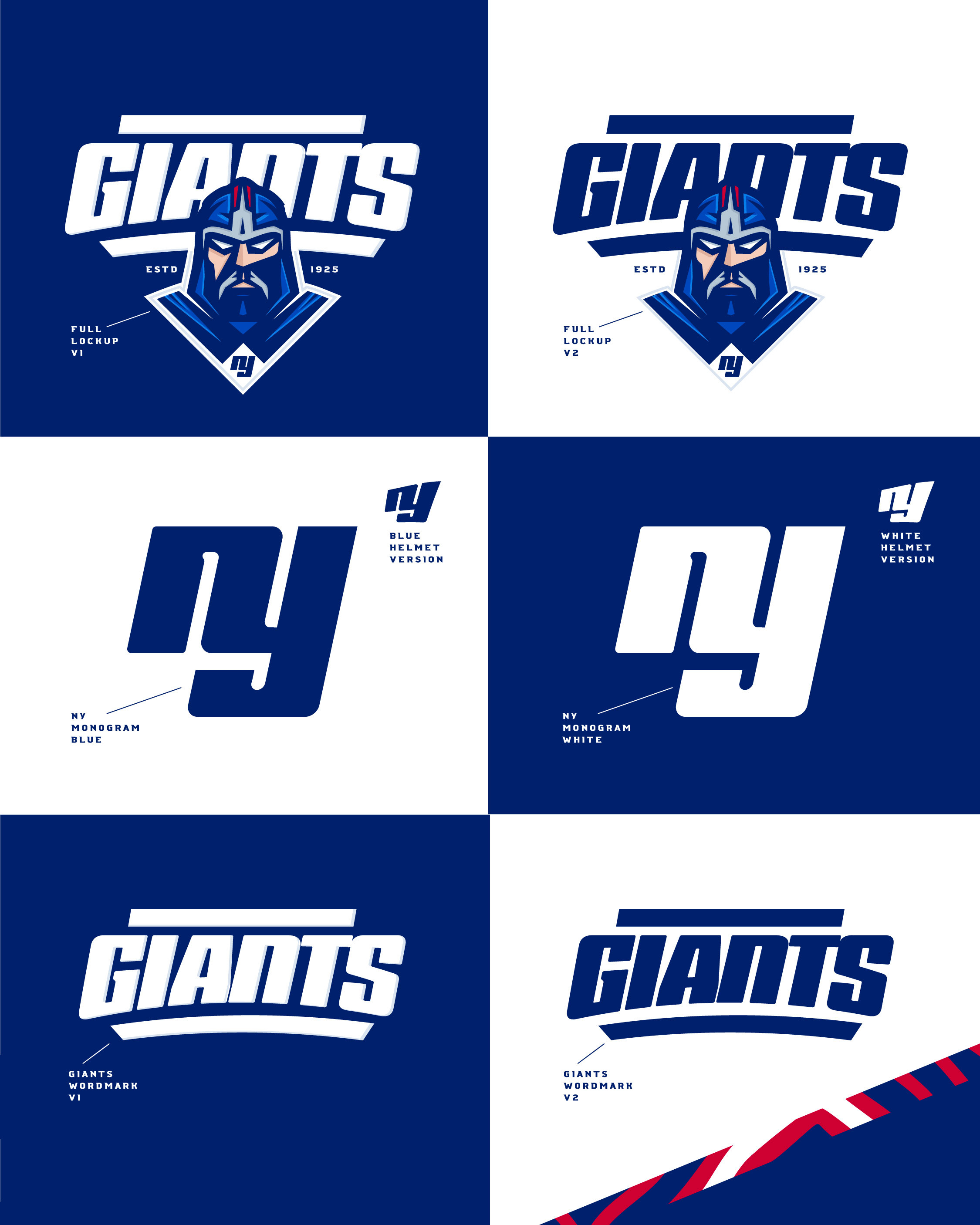 Logo family: monogram variations, primary lockups, and alternate wordmarks designed for flexible use across broadcast, merch, and uniforms