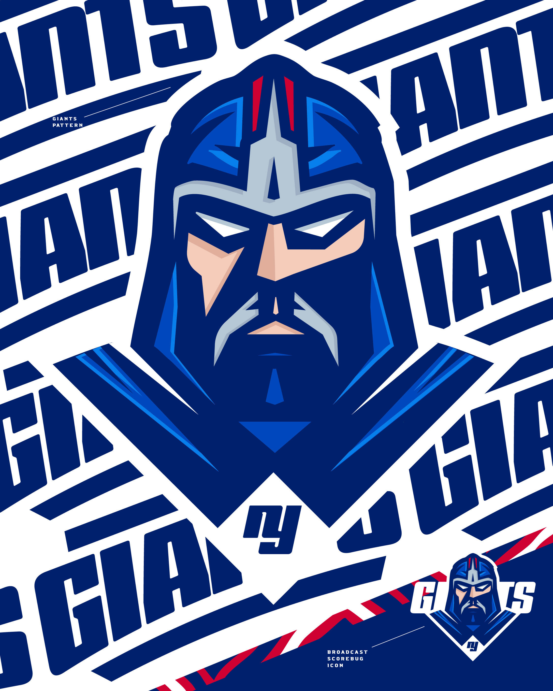 Custom mascot illustration - stylized NYC warrior design built for use as a primary mark, midfield logo, and fan merch icon