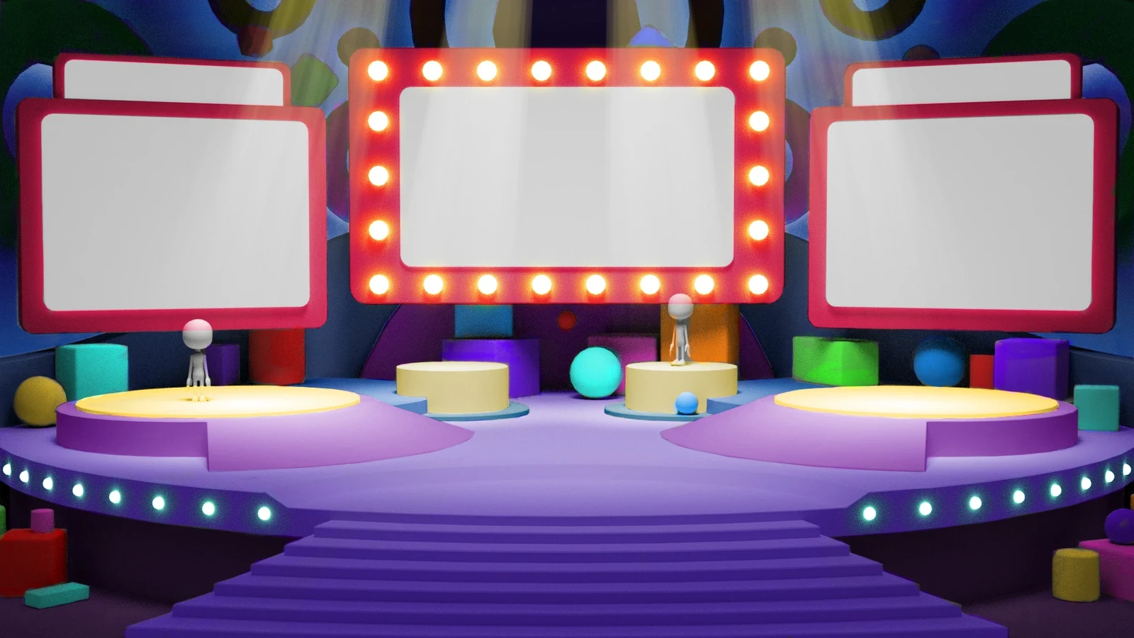 Colors concept. The 3D models were assigned to a material that let the developer choose the color of objects. 