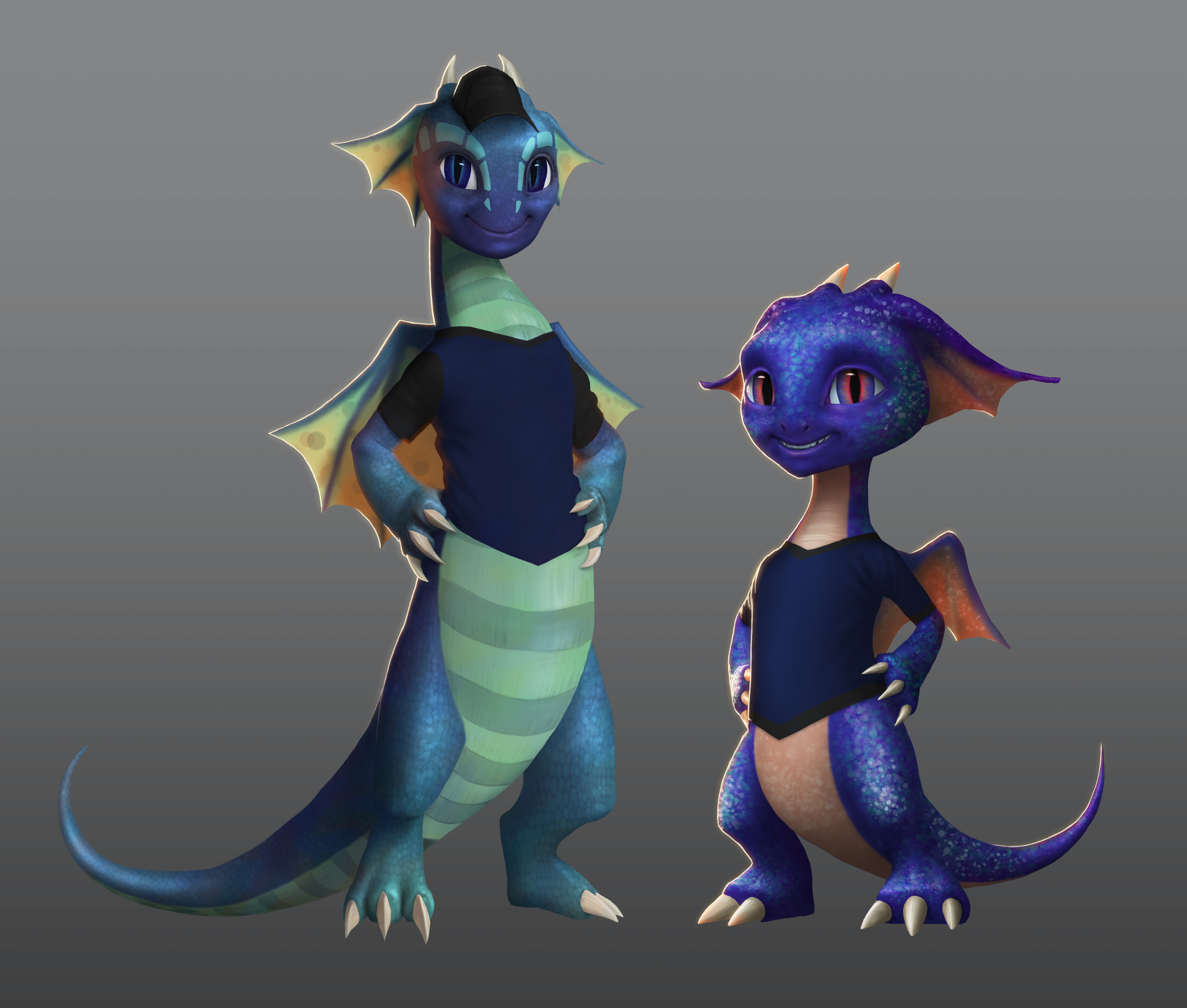 Mascot dragons. They wanted these to feel like actual dragons not suits. 