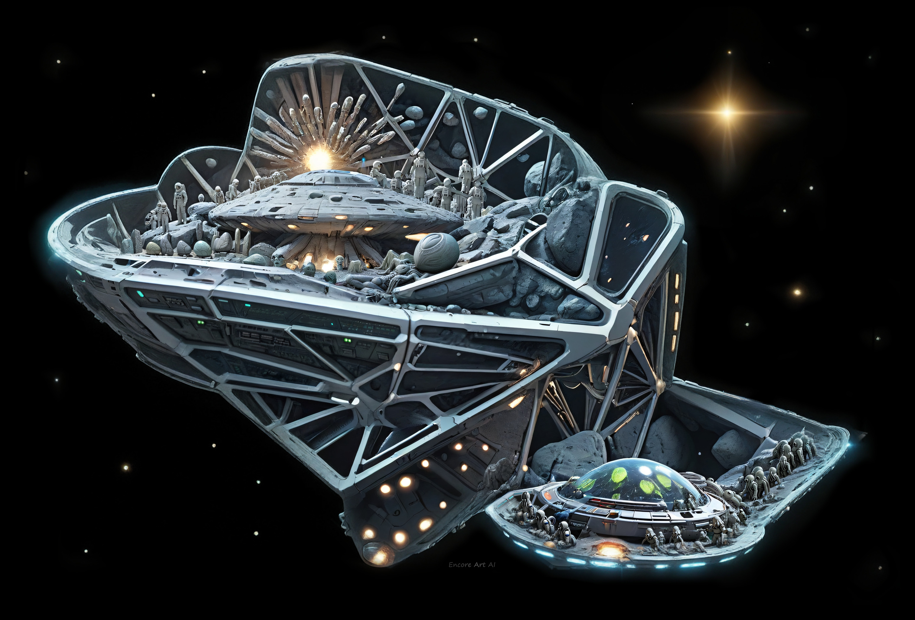 A 'pixel morsel' cutout for The alien artefact showing fine detail 