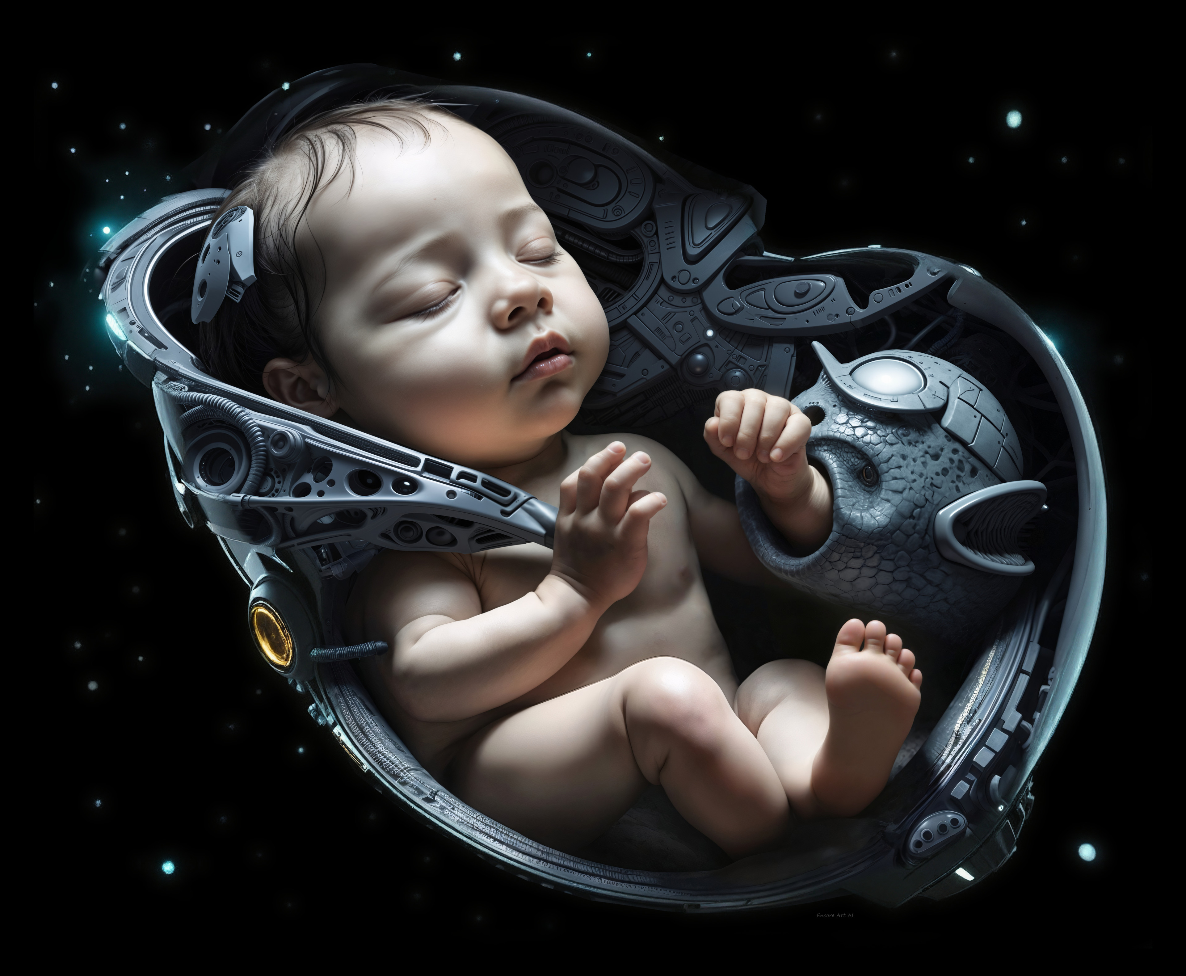 A 'pixel morsel' cutout for Born in space showing fine detail 