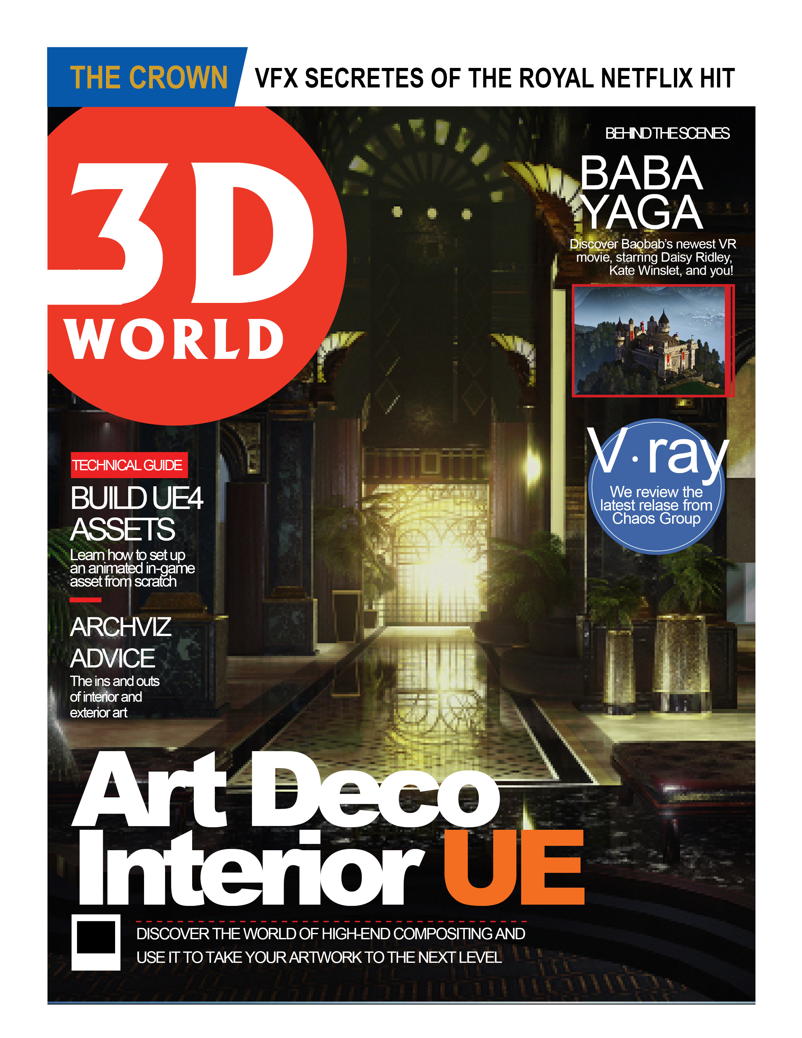 Art Deco Interior UE 3D World Magazine Mock Up Before they ended Production