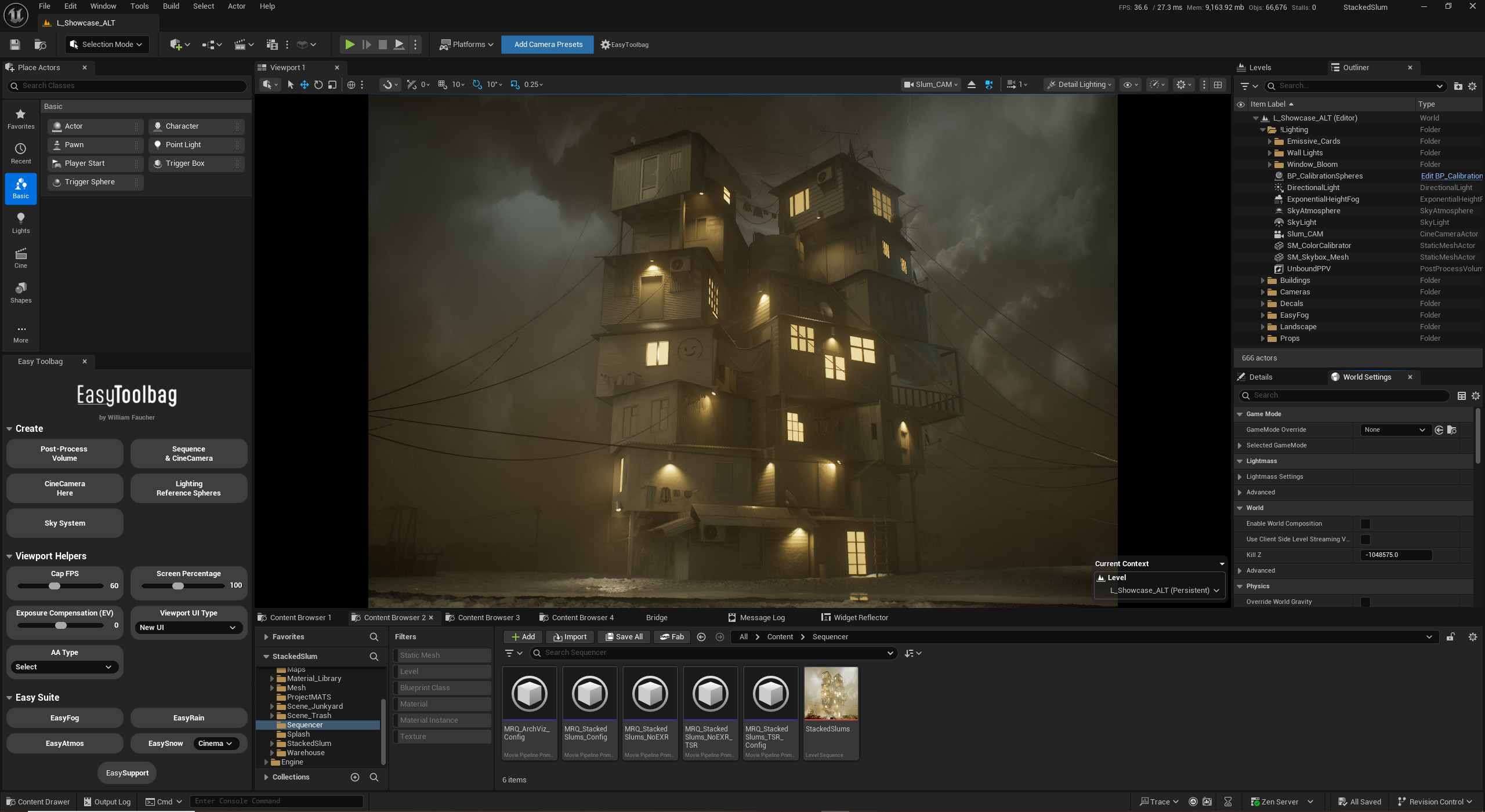 UE Editor View (Detailed Lighting)