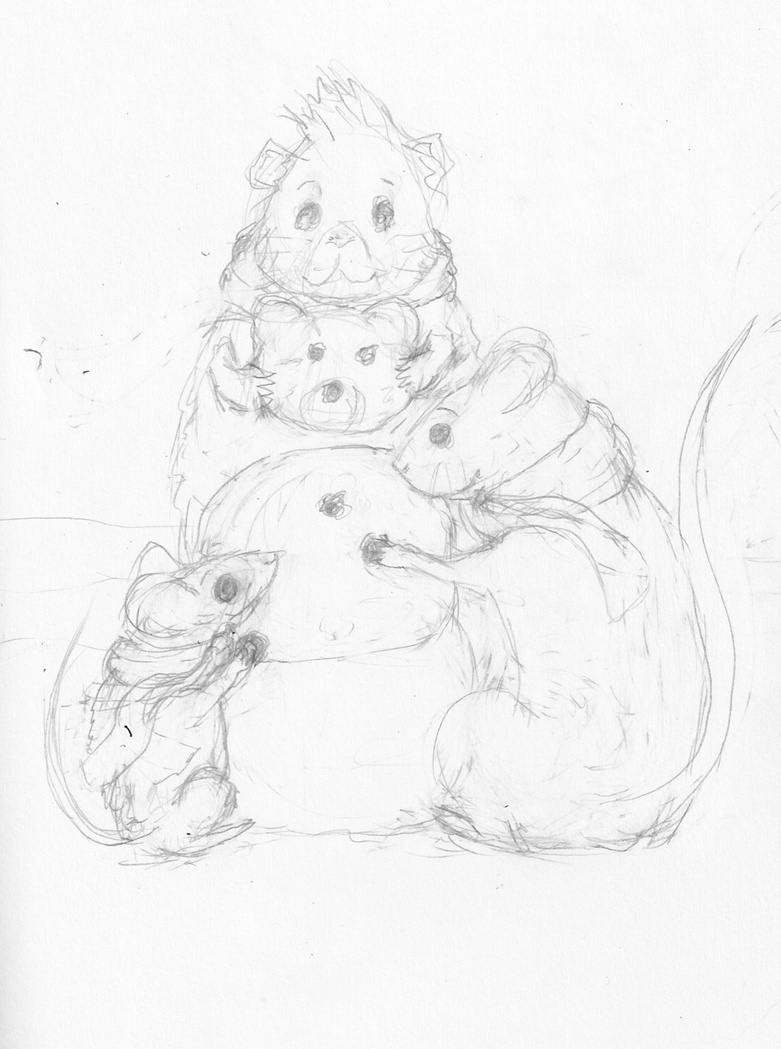 Initial sketch for holiday card.