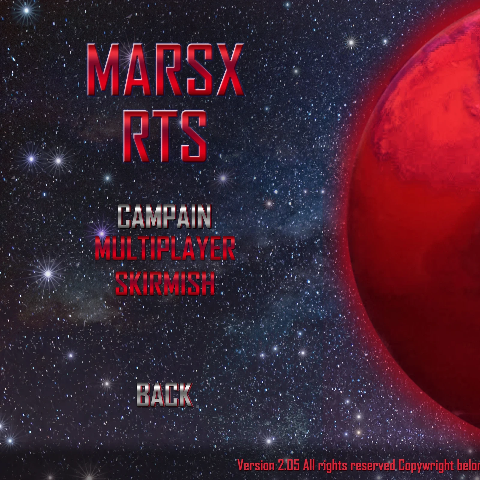 Mars RTS Main Menu