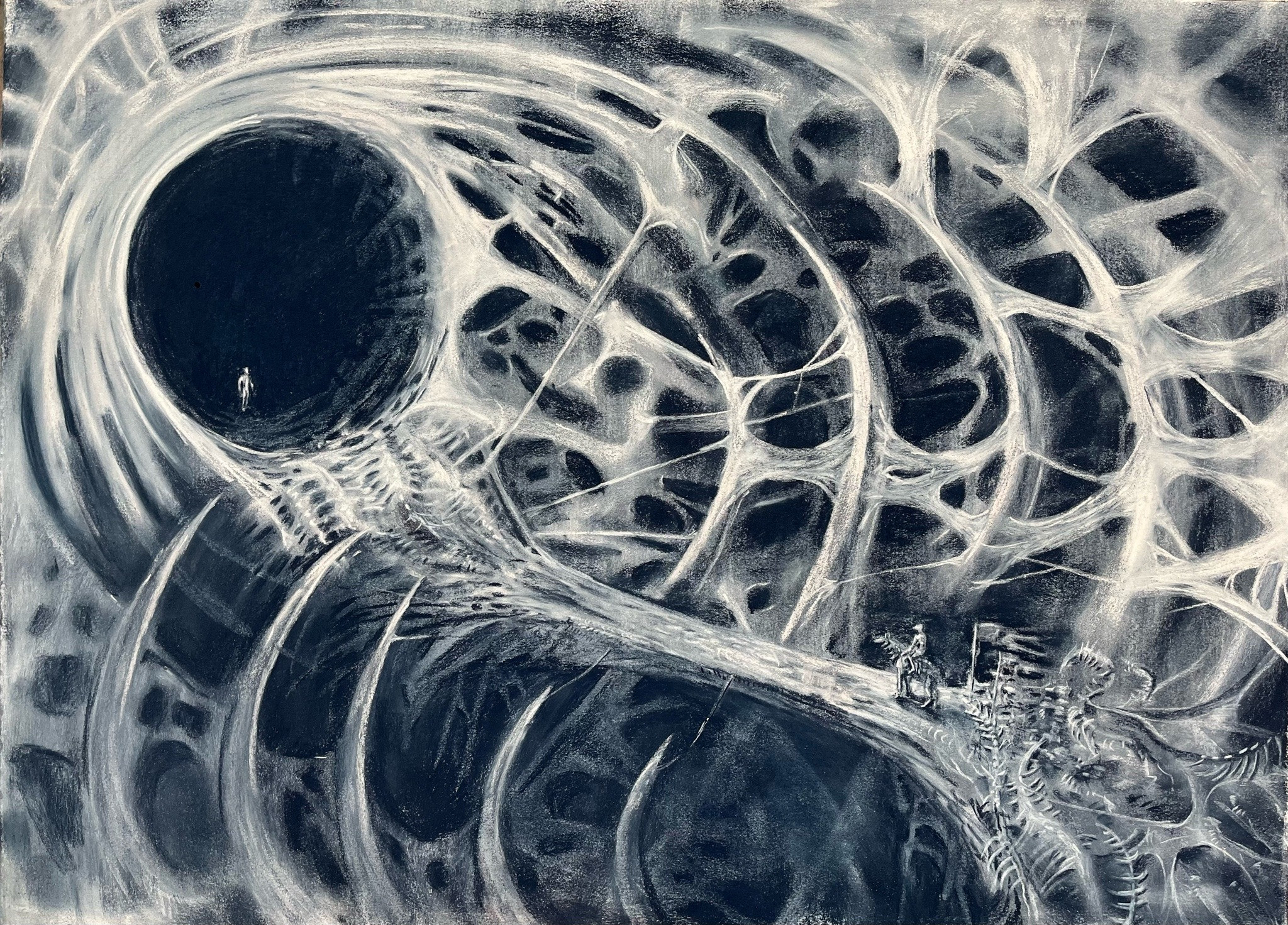 Non-digitally edited version of this piece (how it appears in person.) I do still like the original look of this piece. Used only 3 different pastels.