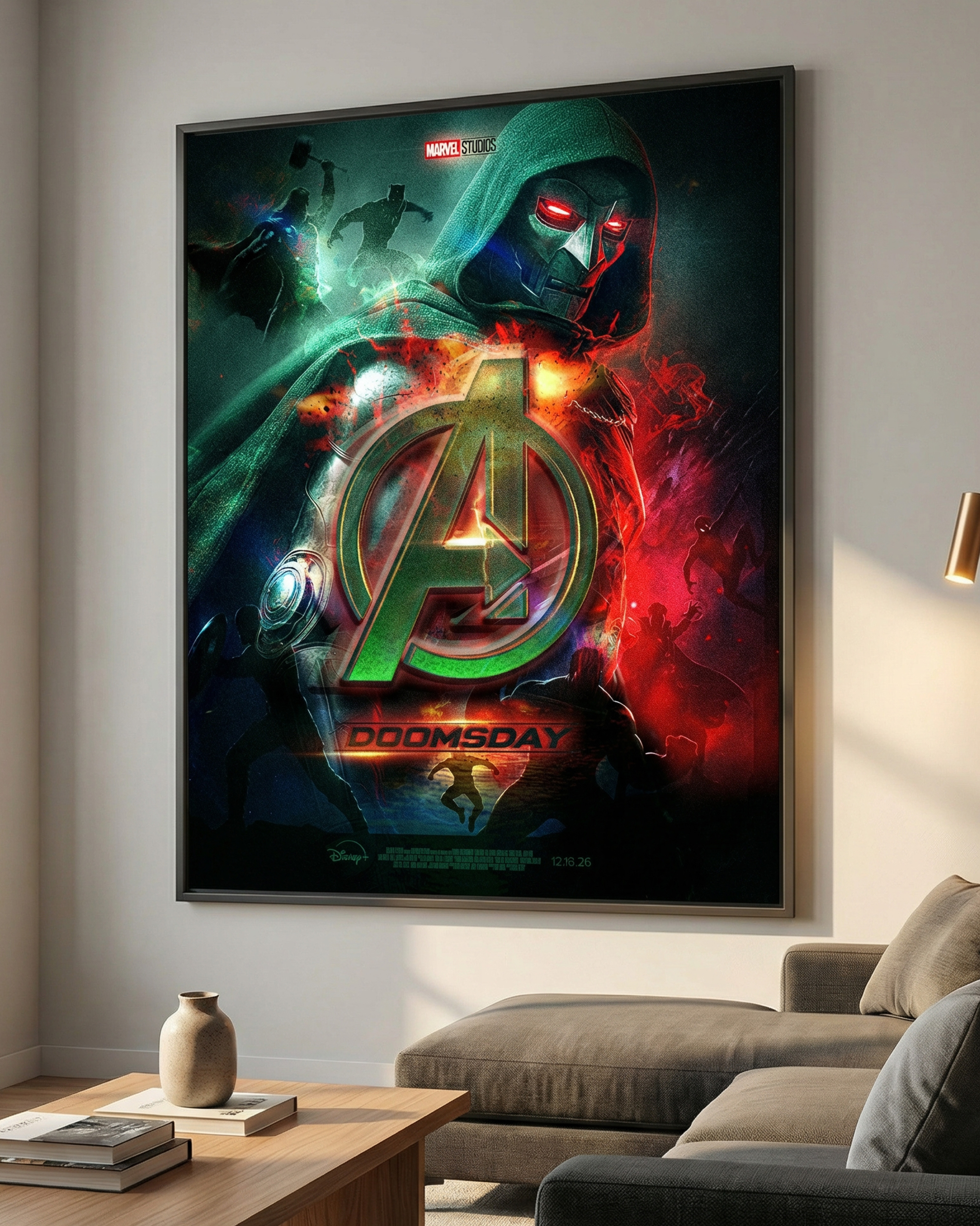 Interior display mockup highlighting composition, lighting, and atmosphere in a controlled space.