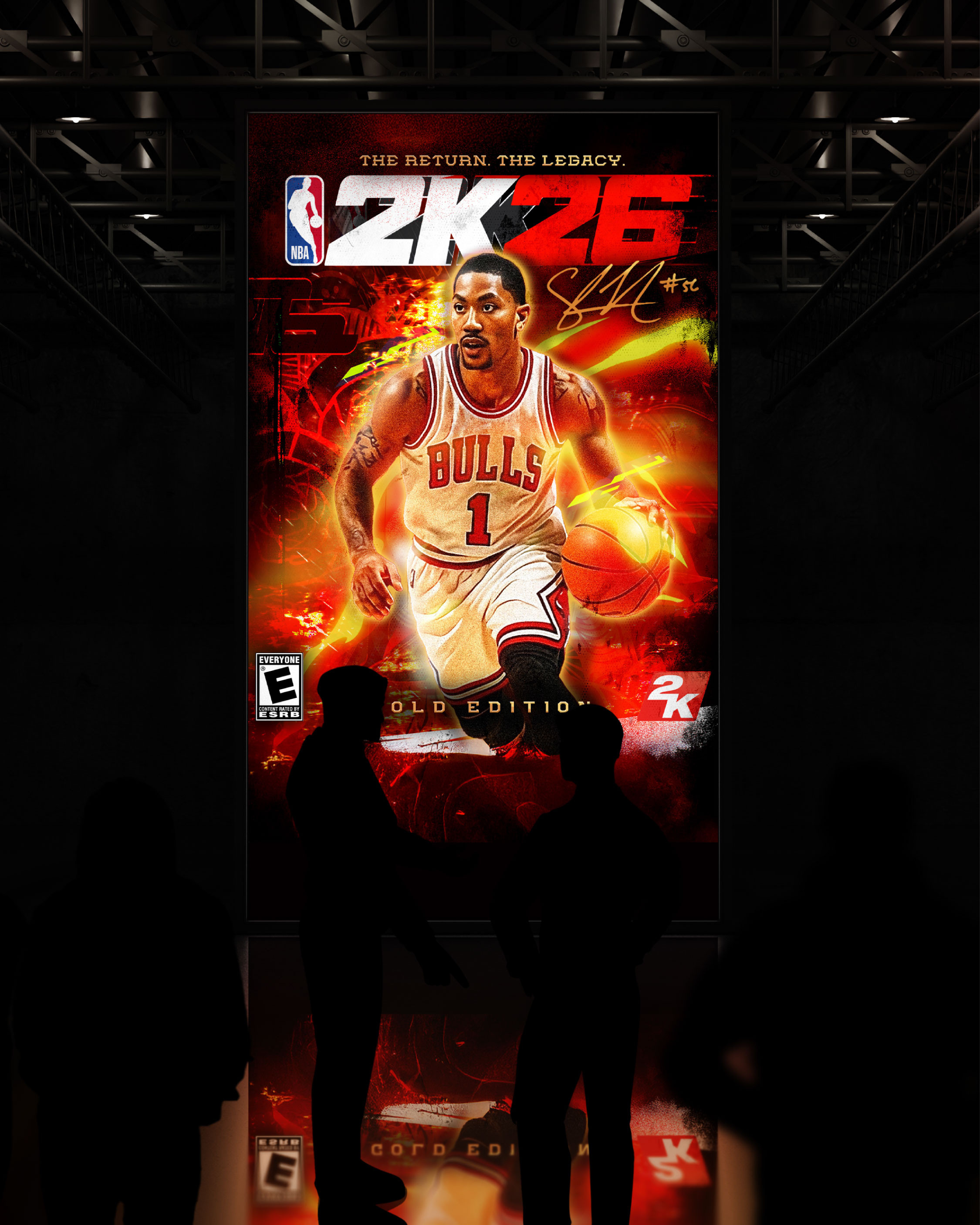 In-arena billboard visualization for a big-game reveal moment.