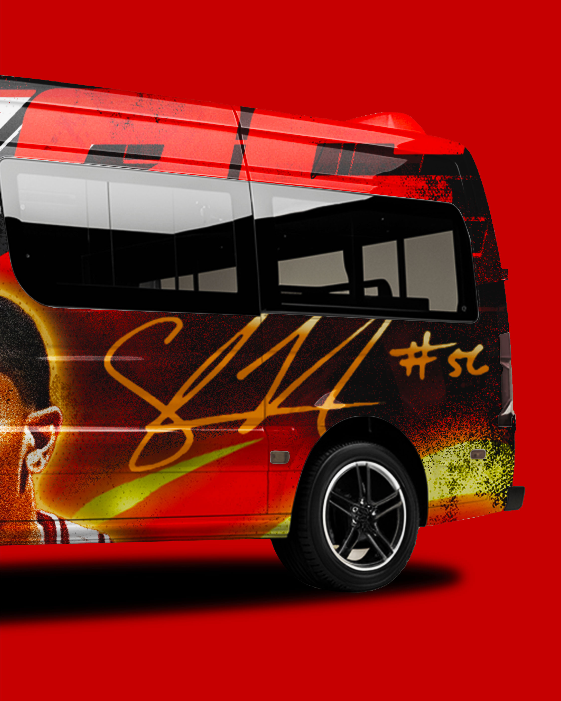 Rear panel continuation featuring signature + texture field carryover.