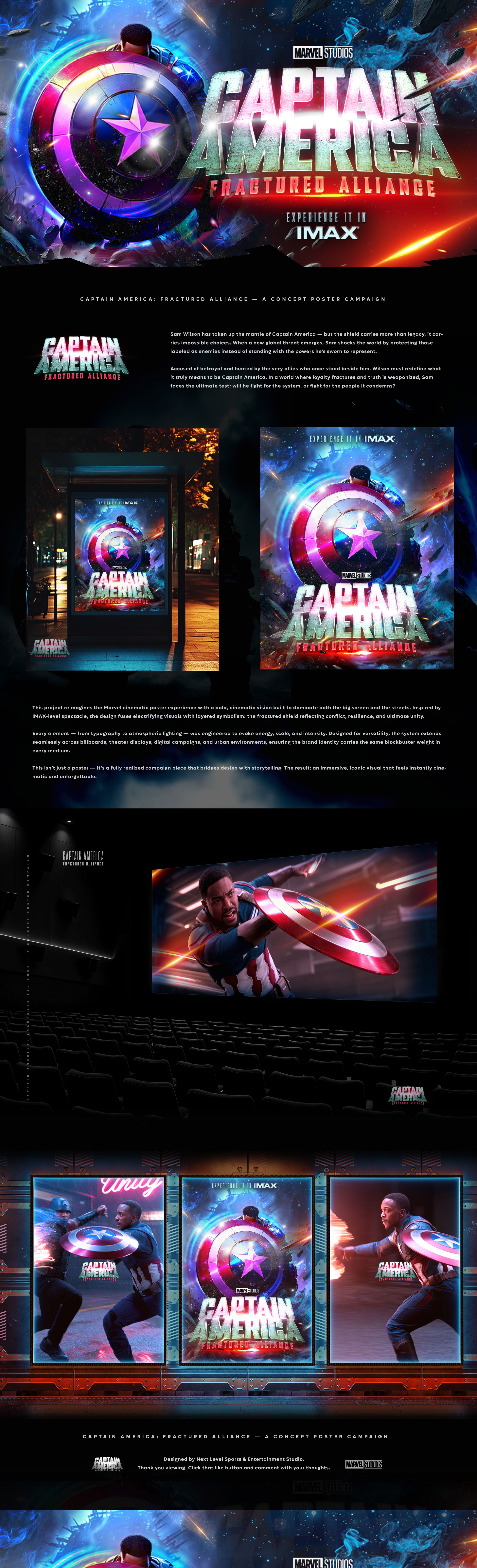 Extended campaign breakdown showcasing poster evolution, environment applications, and cinematic framing.