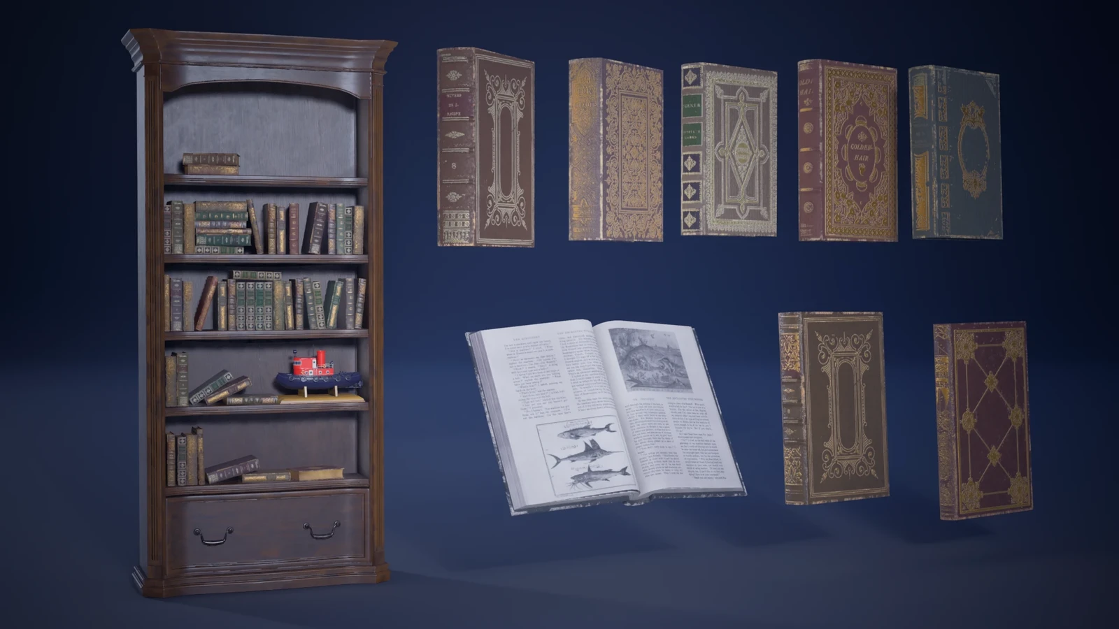 Books with color variation based on world position