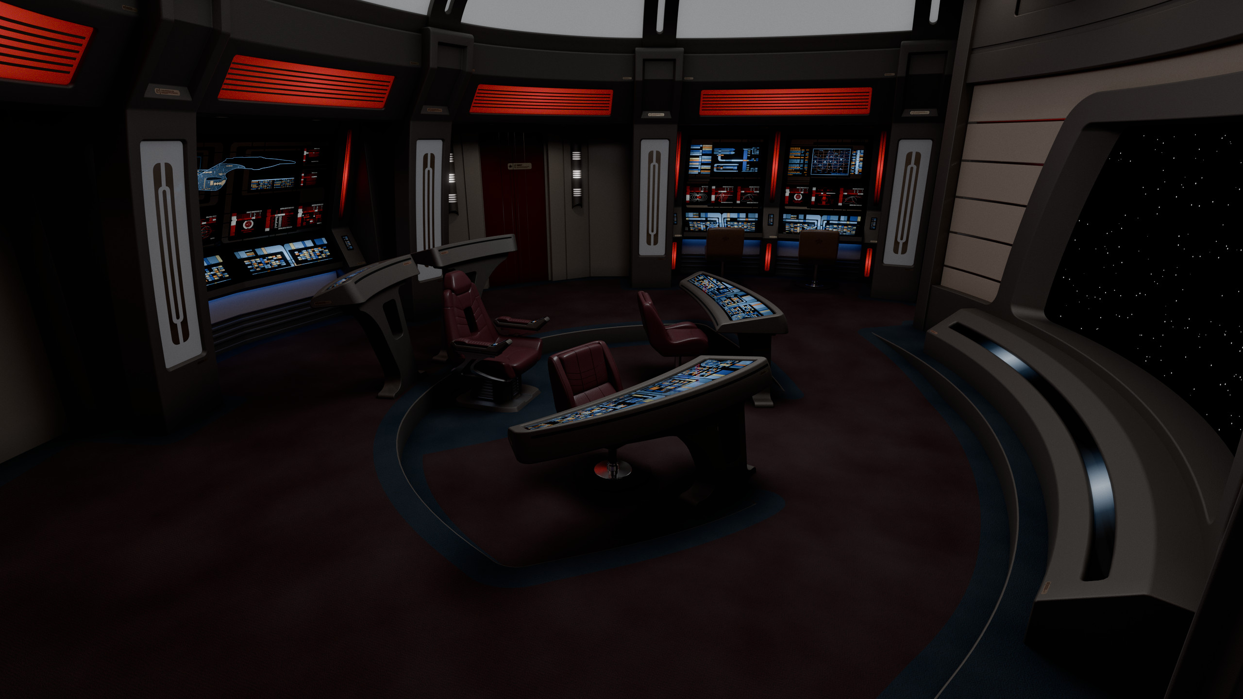 The battle bridge under red alert