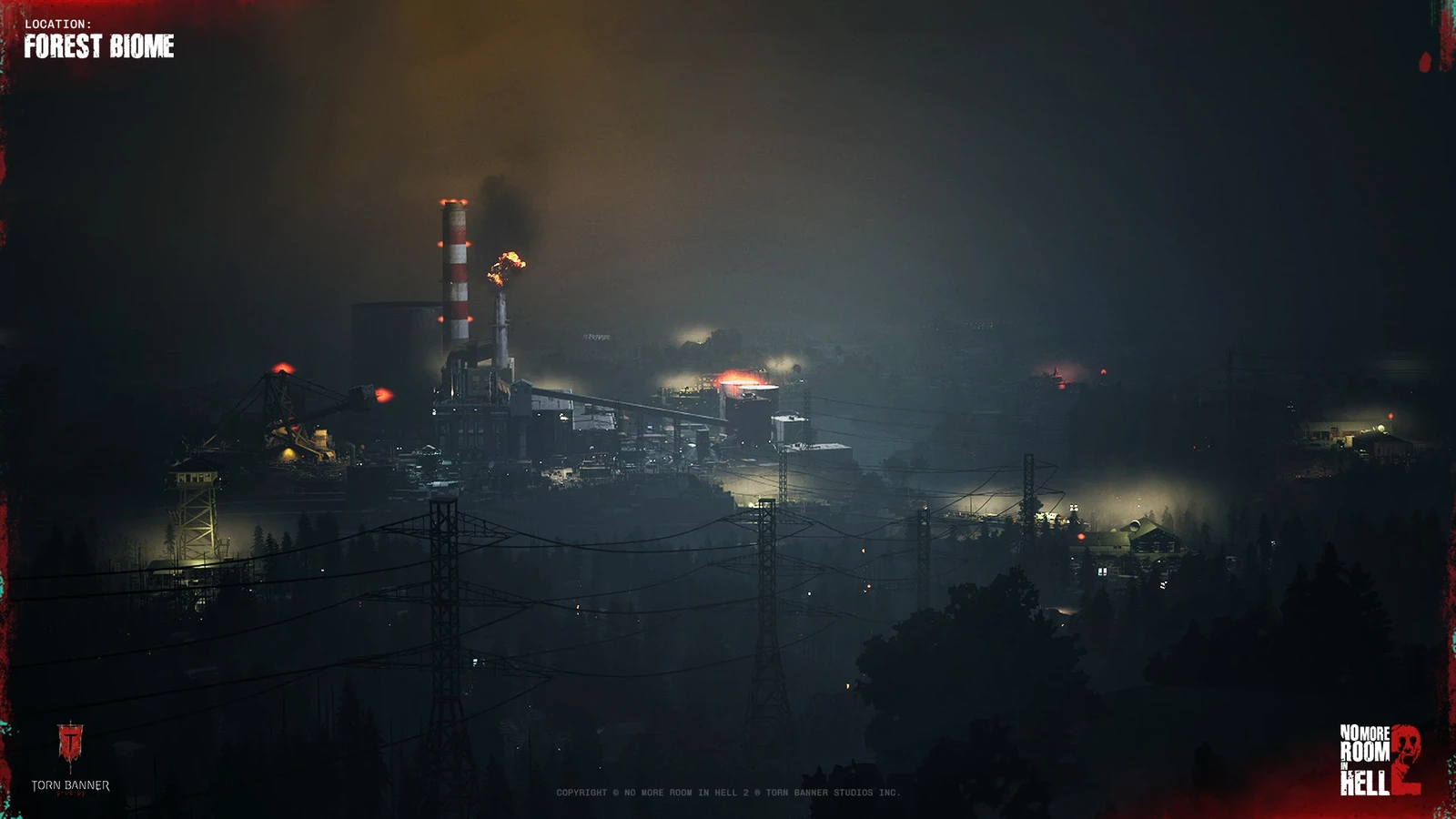 All paths through the biome lead to the Power Plant, with long-range sightlines and landmarking used to maintain clear player guidance.