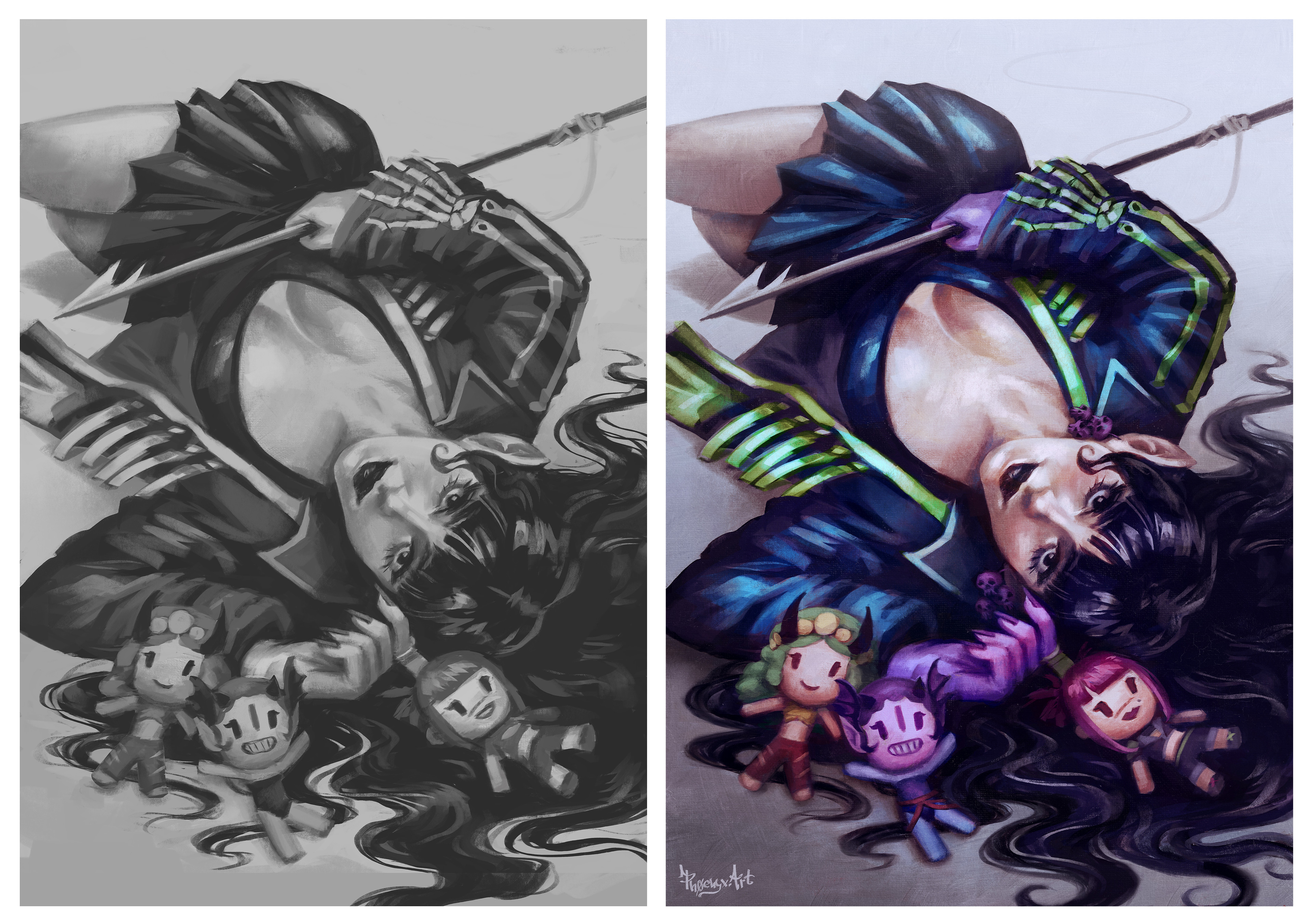 Greyscale -> full colour version