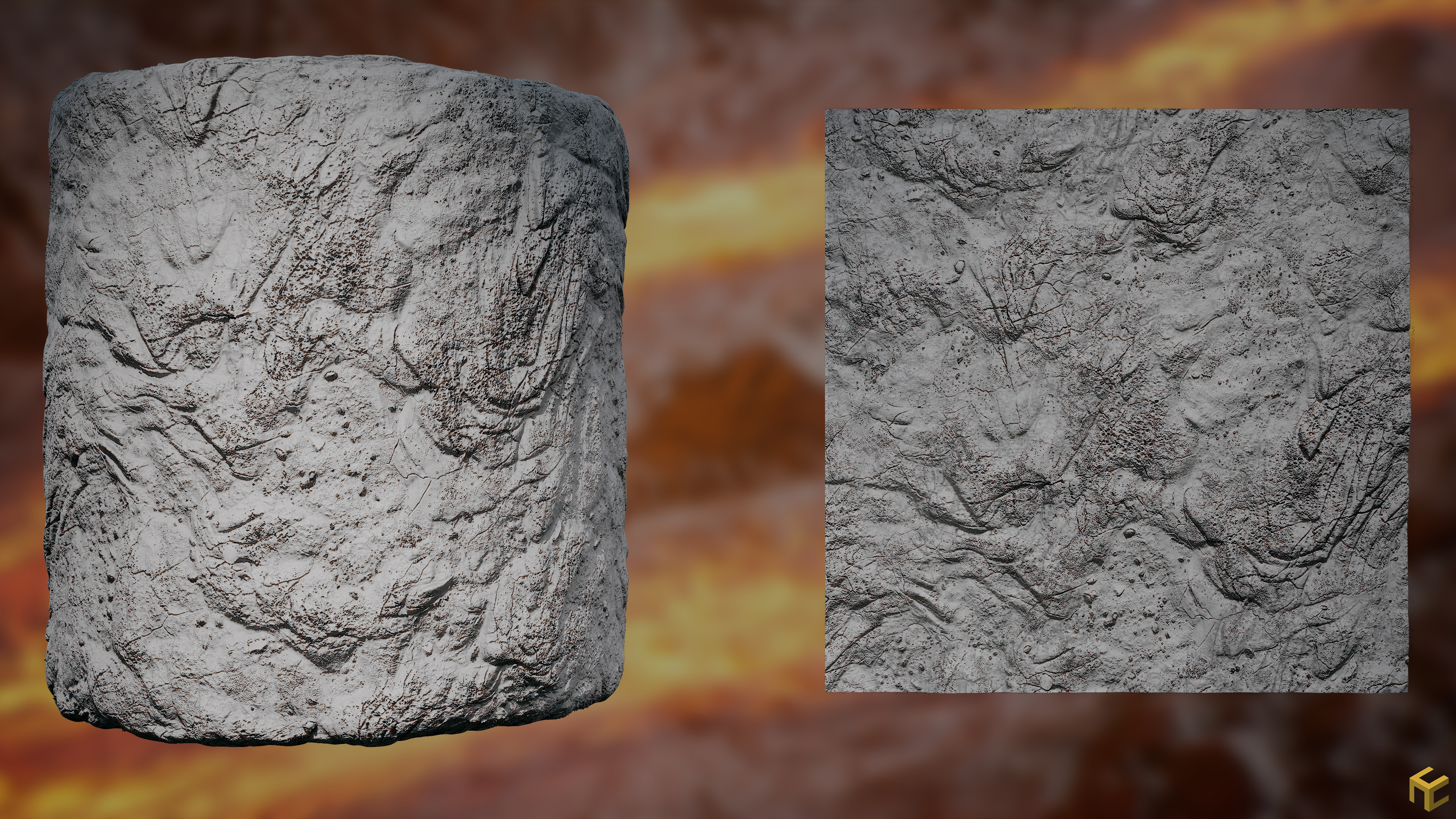 Cool Lava - Clay Render