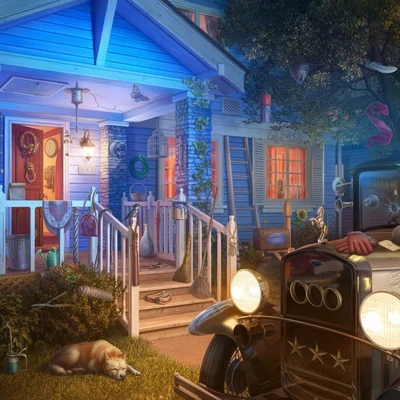 Night Porch – Hidden Object Game Environment