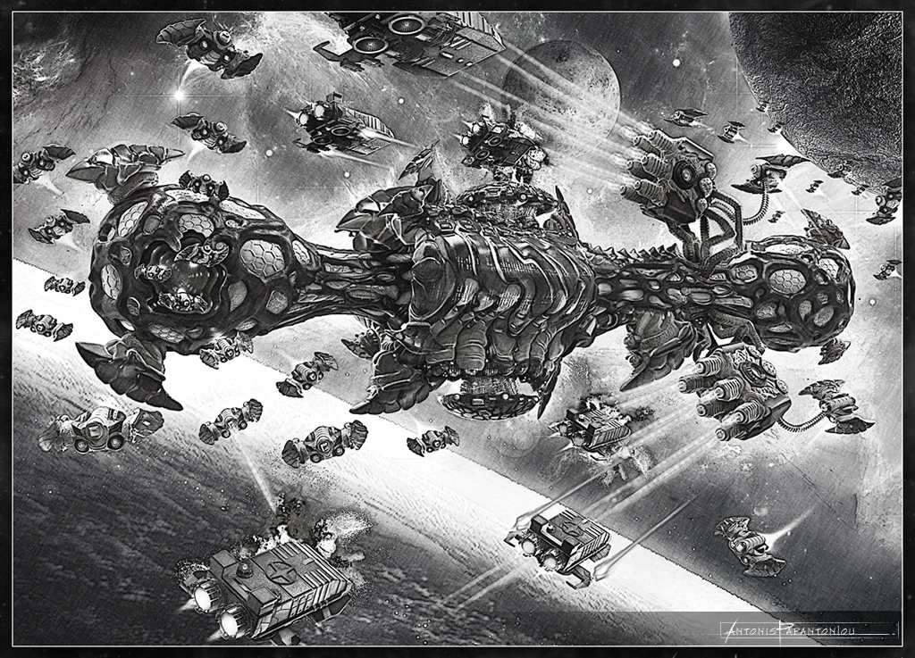 Swarming Point ink render