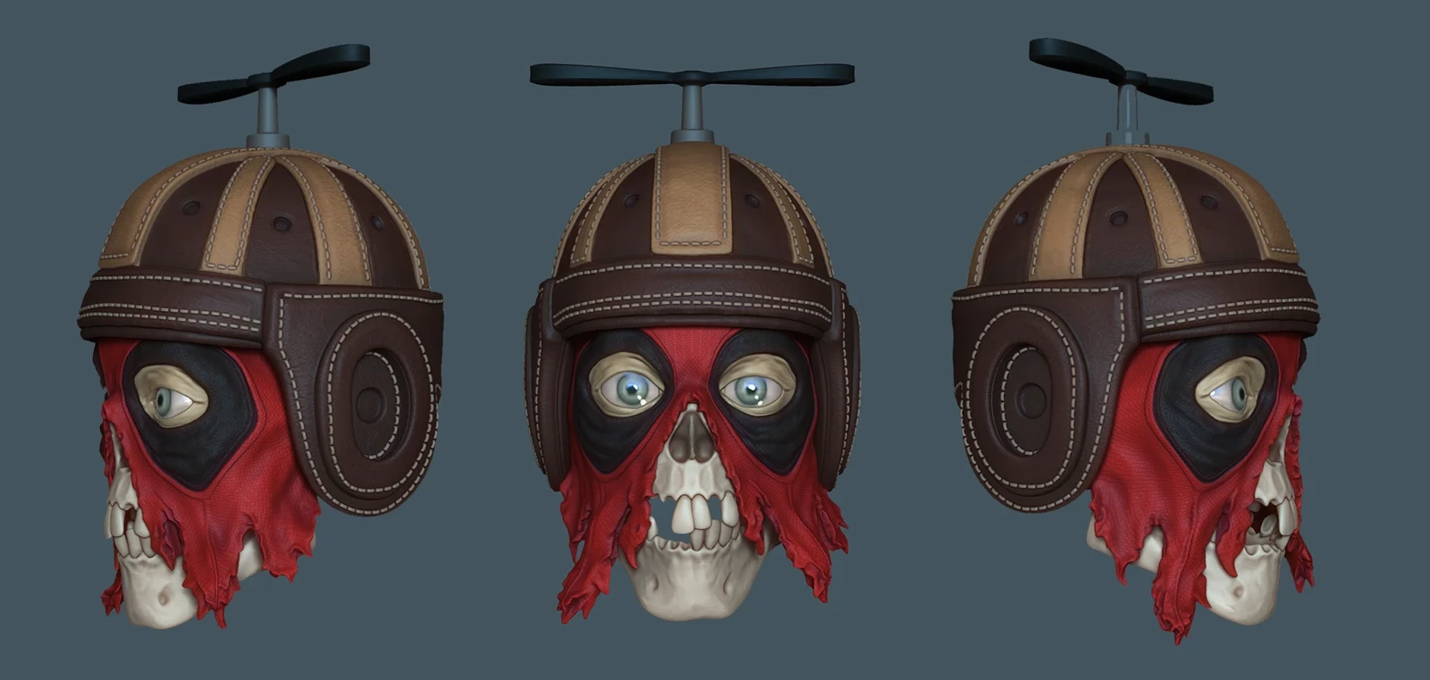 Headpool popcorn bucket in zbrush