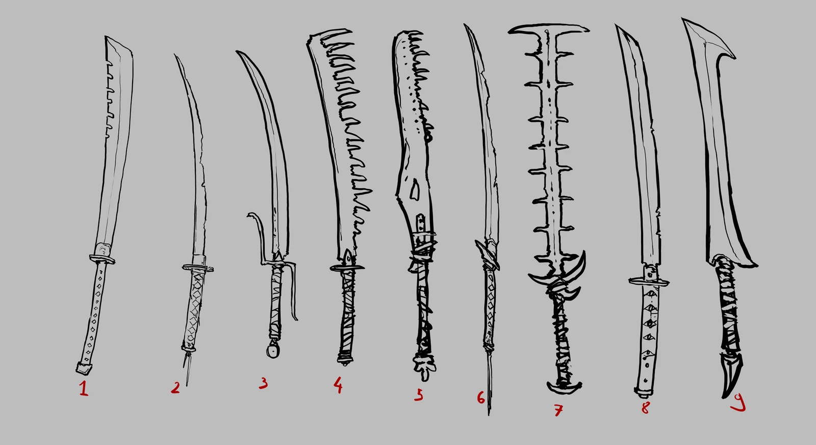 raptor sword sketches