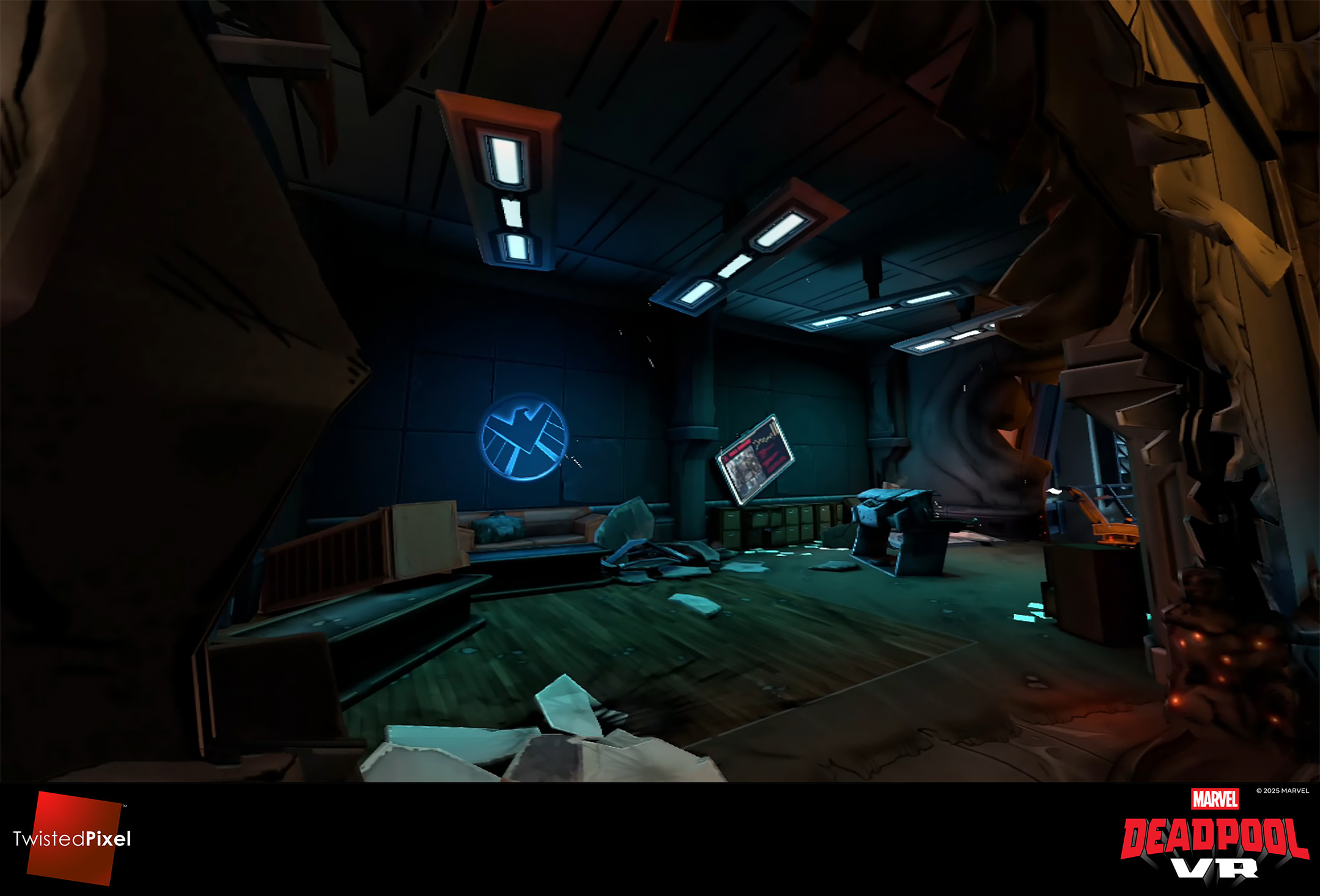 This was originally supposed to be Maria Hill's office, but Marvel made us take her nameplate off the door for some reason