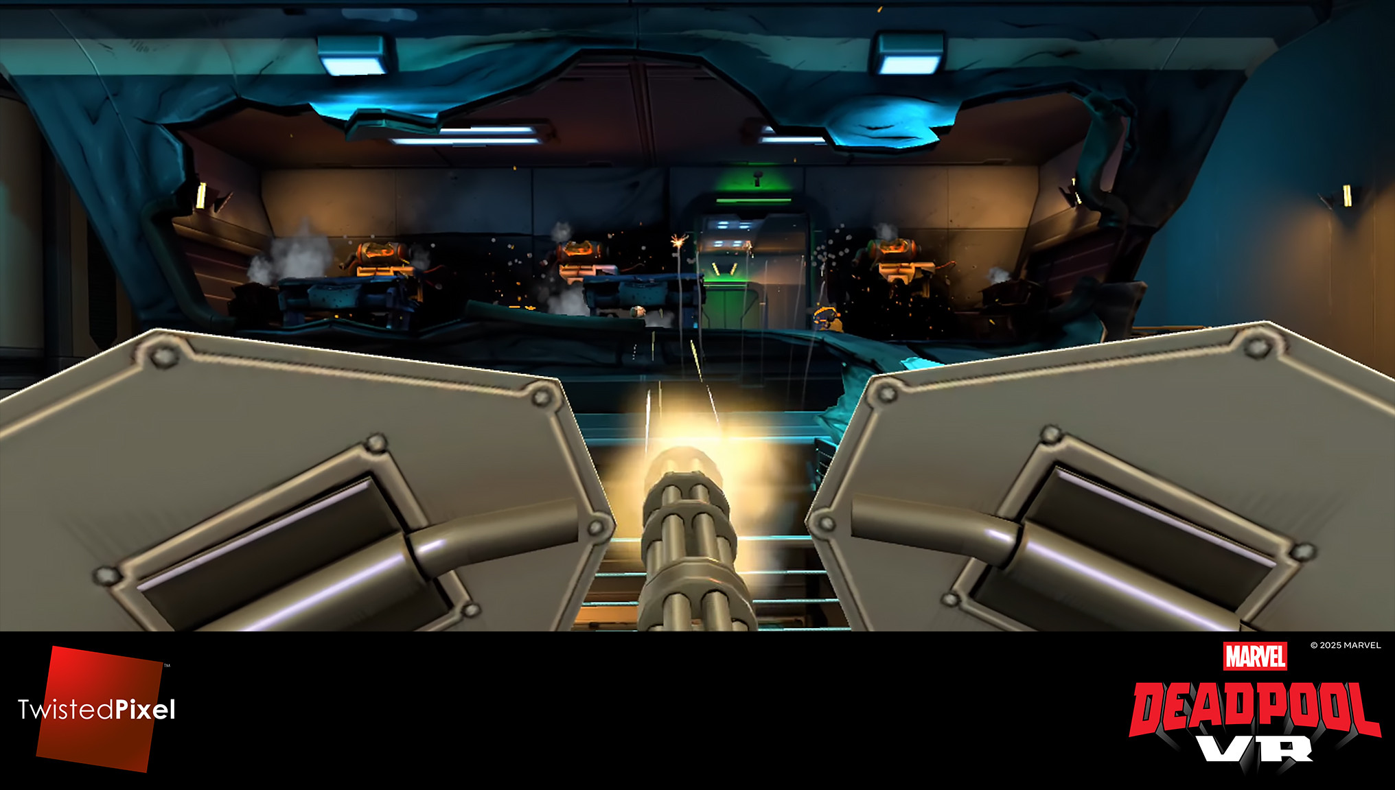 The observation room after being blown open