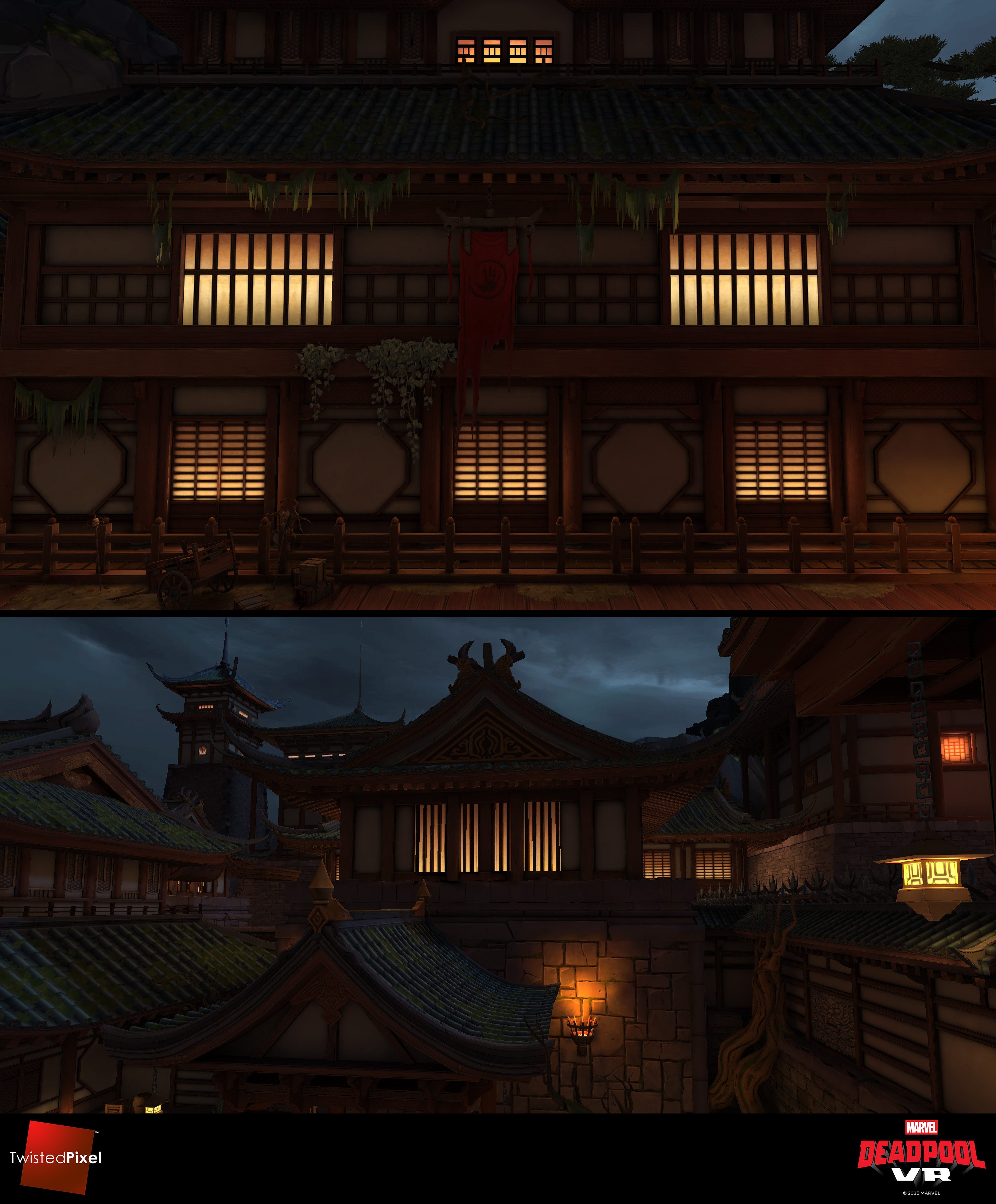 The windows are my work. The buildings themselves were created by outsourcers