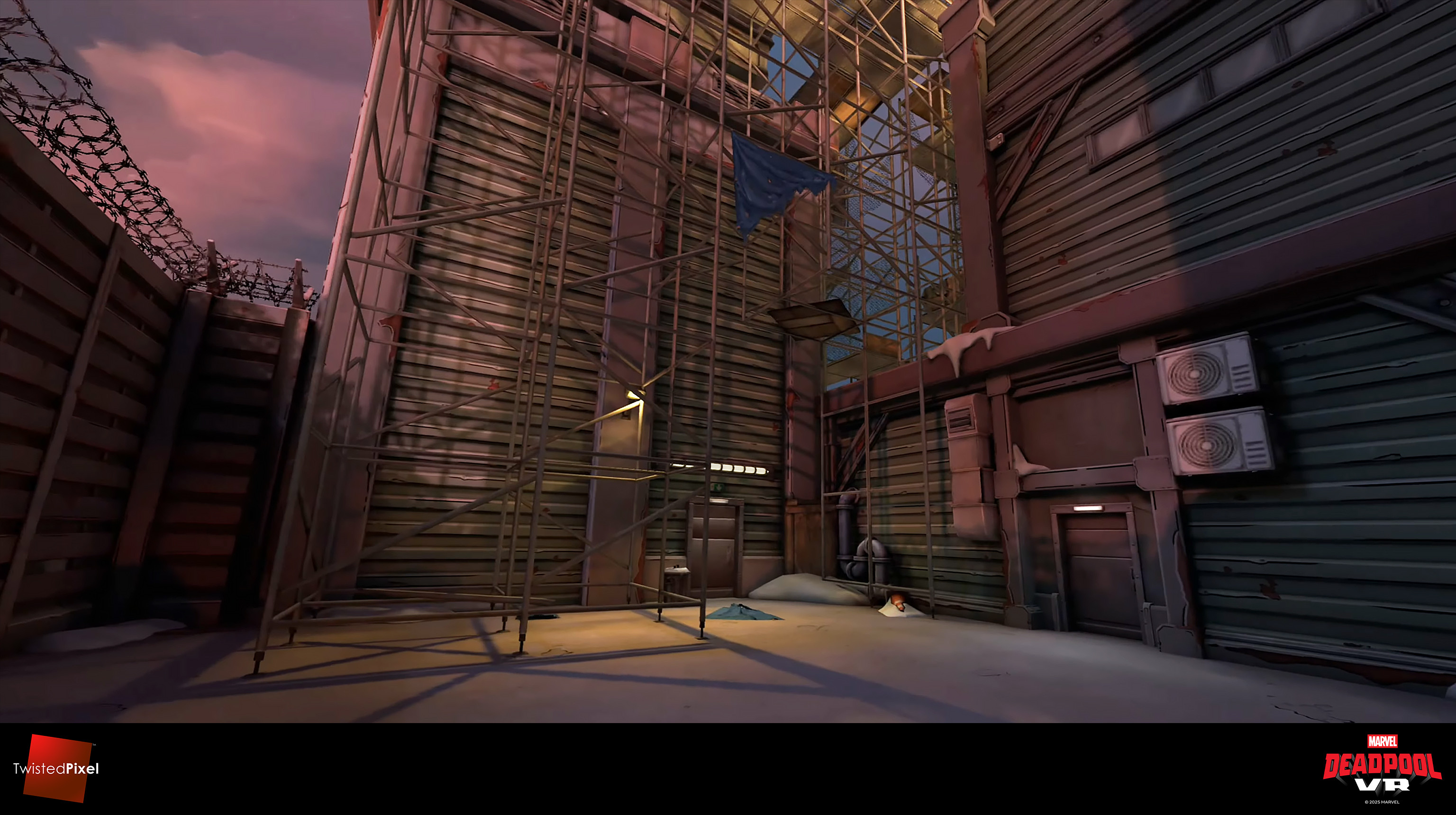 Scaffolding and tarps