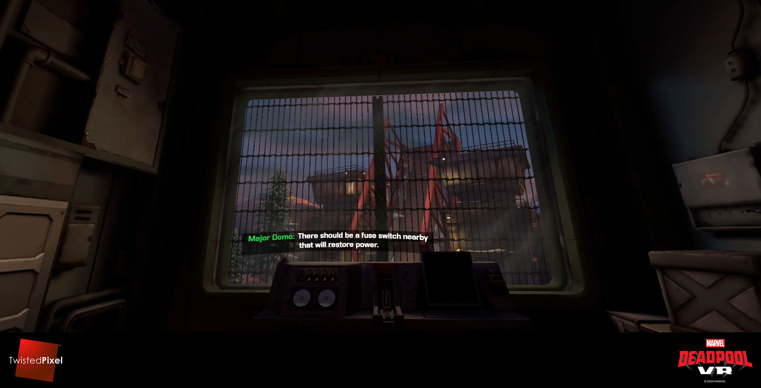 View of the secured window from inside
